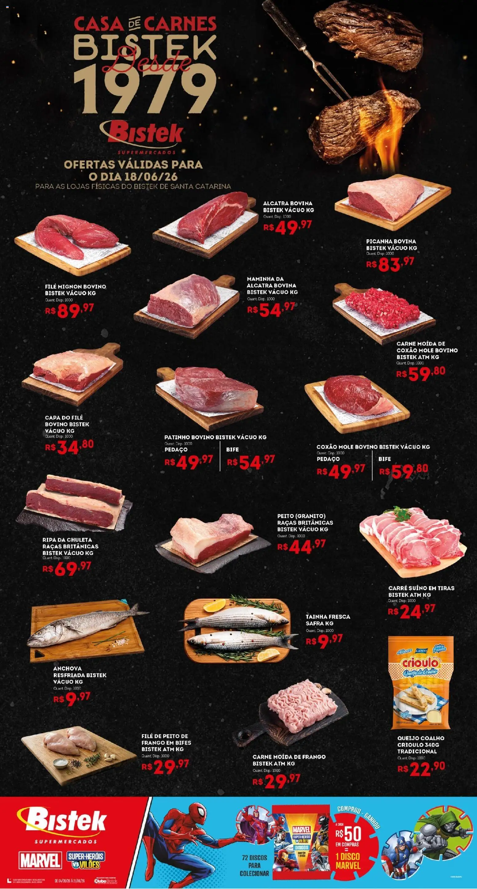 Pré-Visualização do folheto "Bistek Supermercados ofertas Quinta das Carnes" da loja Bistek Supermercados válido a partir de 18/06/2026