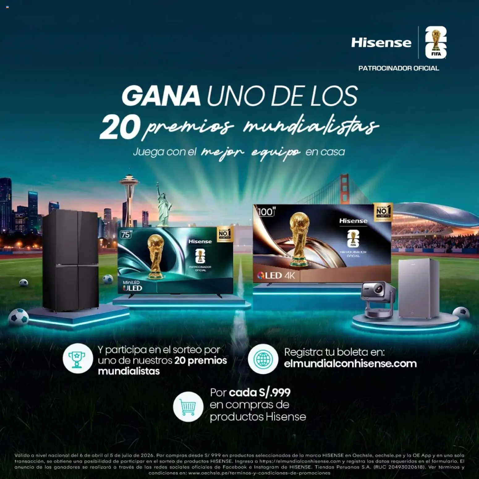 Vista previa de Catálogo Oechsle - Hisense de la tienda Oechsle válido desde 06/04/2026