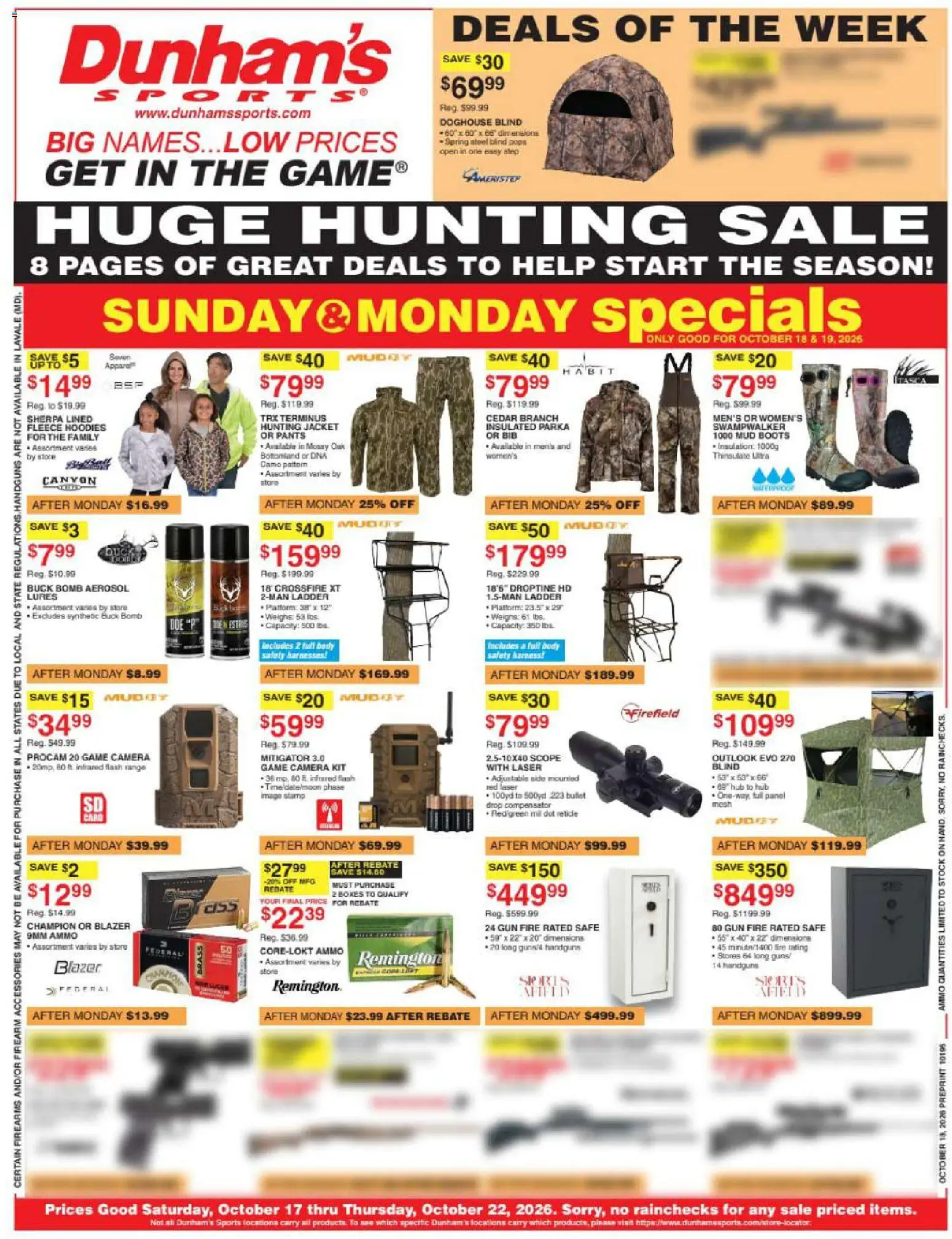 Ad Preview of Dunham's Sports Dunham's Sports Weekly Ad from 10/16/2026
