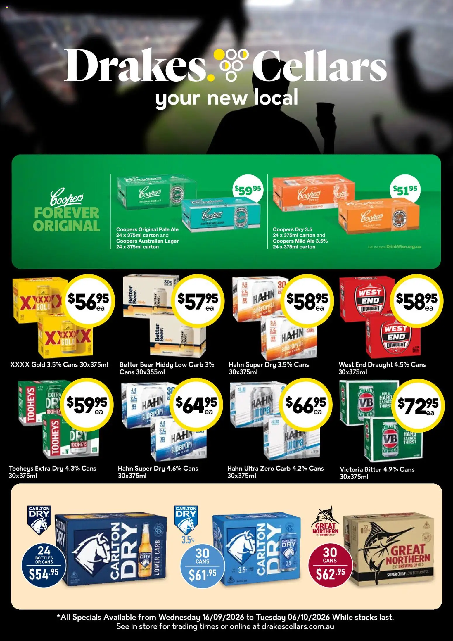 Preview of catalogue Drakes Cellars from shop Drakes valid 16/09/2026 - Cooker, Beer
