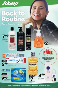 Preview of leaflet Sobeys - Health & Beauty from shop Sobeys is valid from Aug 13, 2026