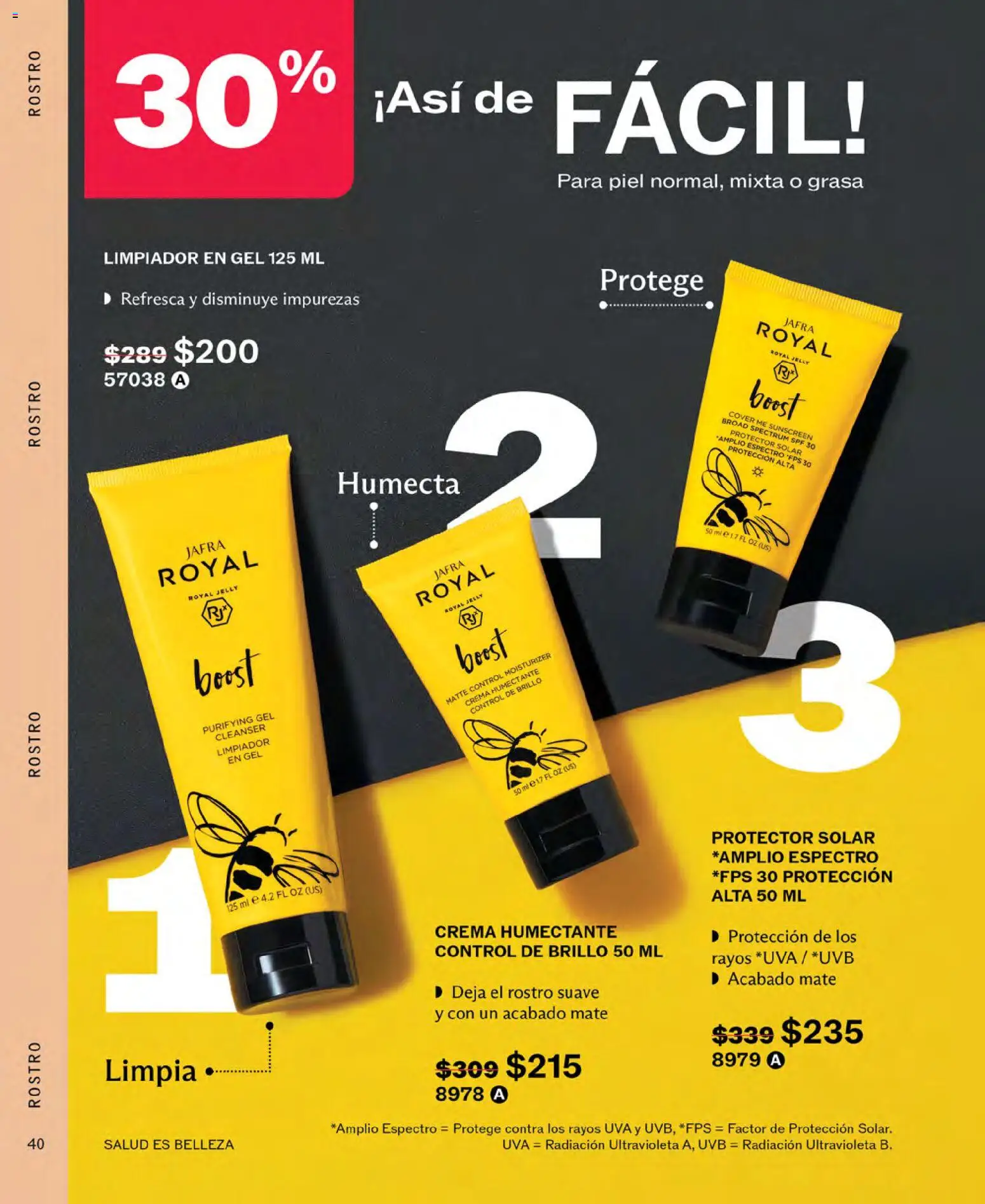 Vista previa las ofertas de la tienda JAFRA - JAFRA catálogo desde el 01/10/2026 - Protector solar, Uva, Crema, Mate, Brillo, Limpiador