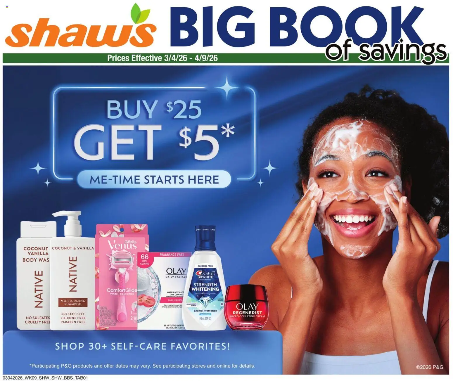 Ad Preview of Shaw's Shaw's Big Book of Savings from 03/04/2026 - Tea, Alcohol, Coconut, Fragrance, Shampoo, Cream, Vanilla, White tea