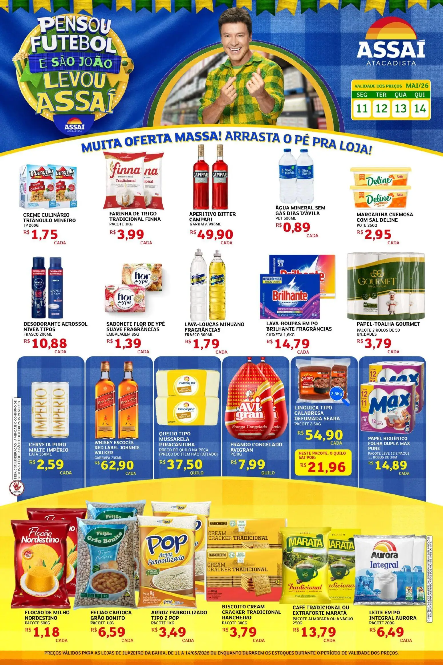 Pré-Visualização do folheto "Assaí Atacadista ofertas - BA" da loja Assaí Atacadista válido a partir de 11/05/2026 - Perfume, Sal, Sabonete, Frango, Pó, Linguiça, Farinha, Margarina