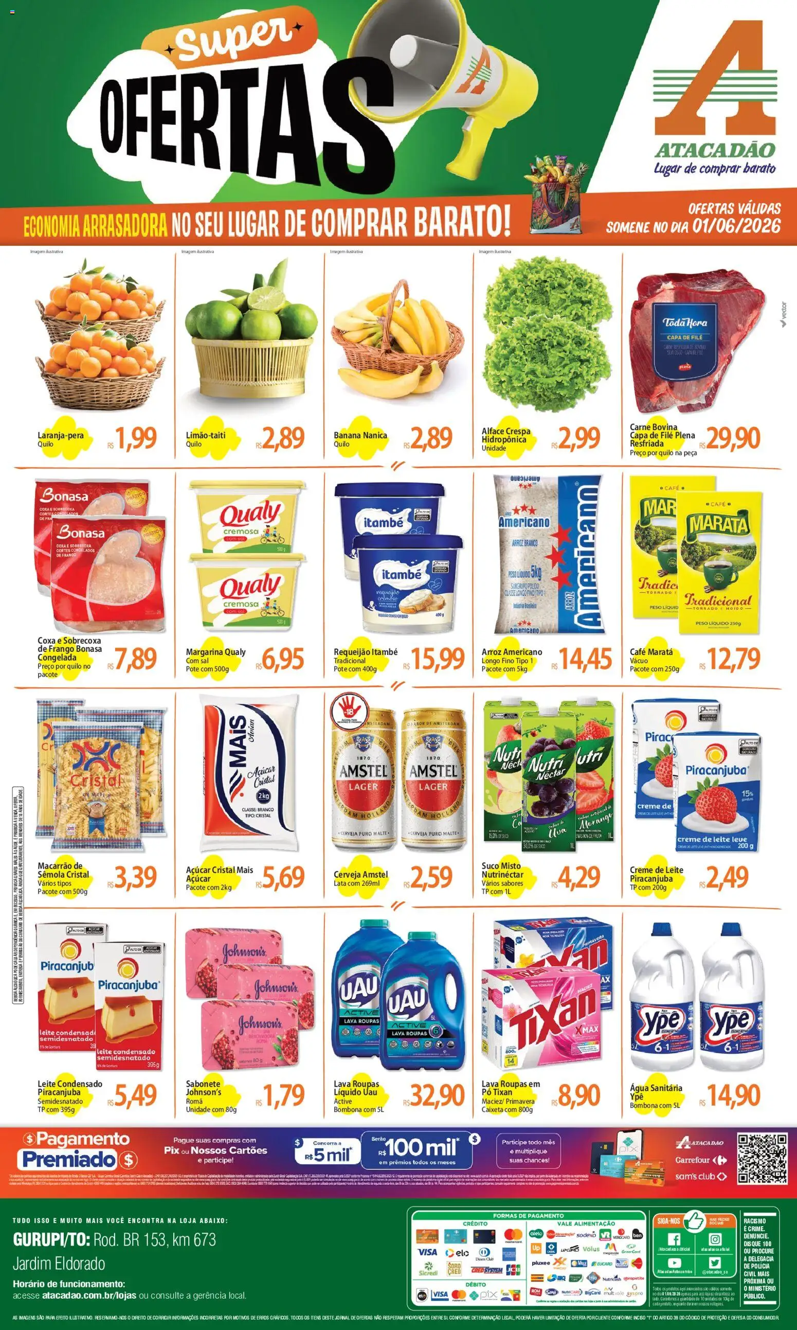 Pré-Visualização do folheto "Atacadão ofertas - TO" da loja Atacadão válido a partir de 01/06/2026