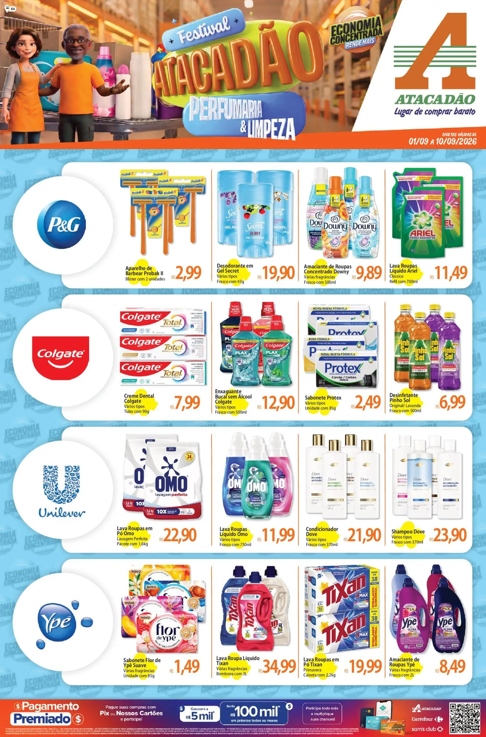Pré-Visualização do folheto "Atacadão ofertas - BA" da loja Atacadão válido a partir de 01/09/2026 - Coco, Roupas, Álcool, Desinfetante, Creme, Dove, Amaciante, Amaciante de roupas