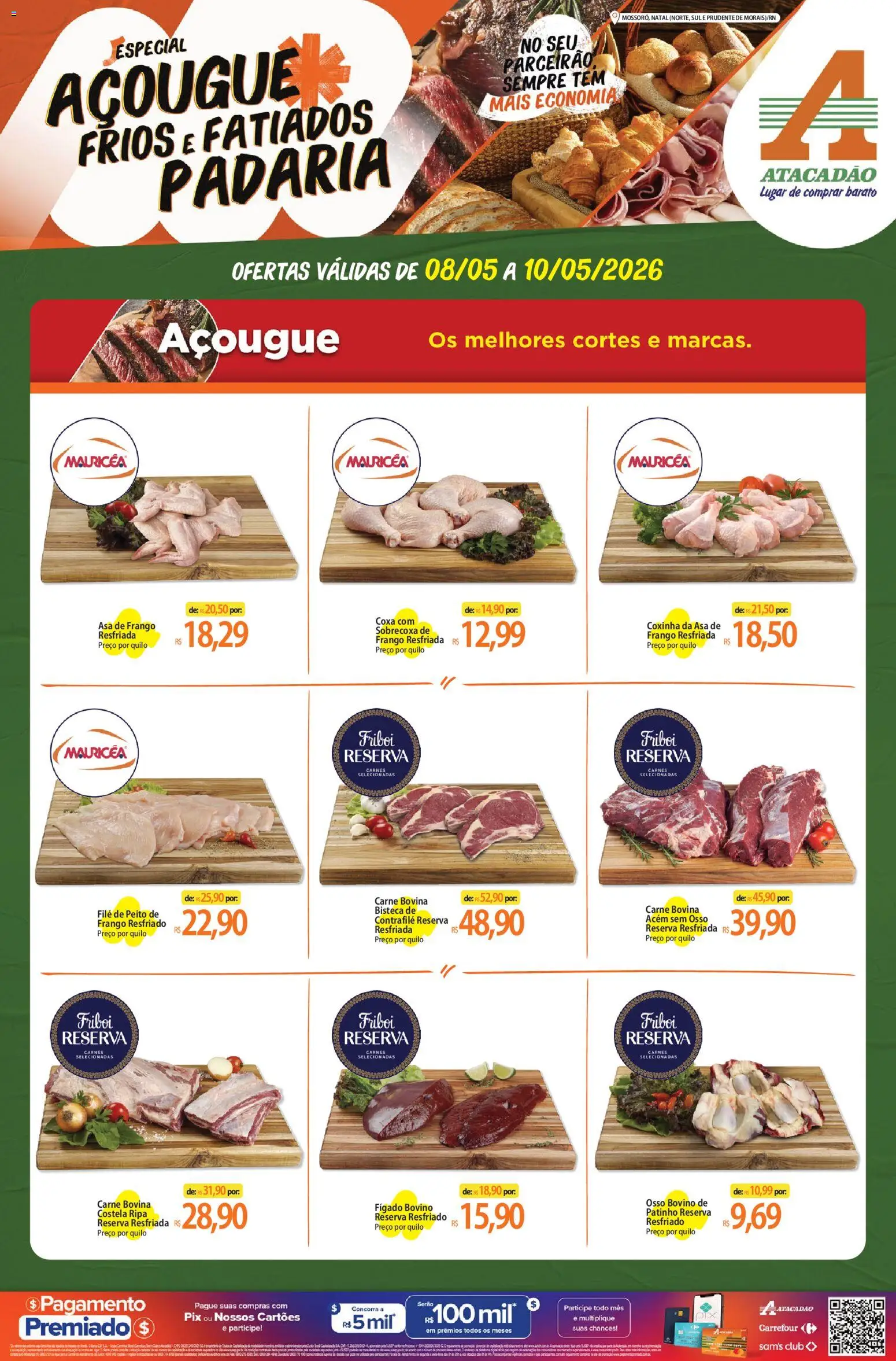 Pré-Visualização do folheto "Atacadão ofertas - RN" da loja Atacadão válido a partir de 08/05/2026 - Carne, Frango, Fígado, Carne bovina, Asa de frango, Acém, Frango resfriado