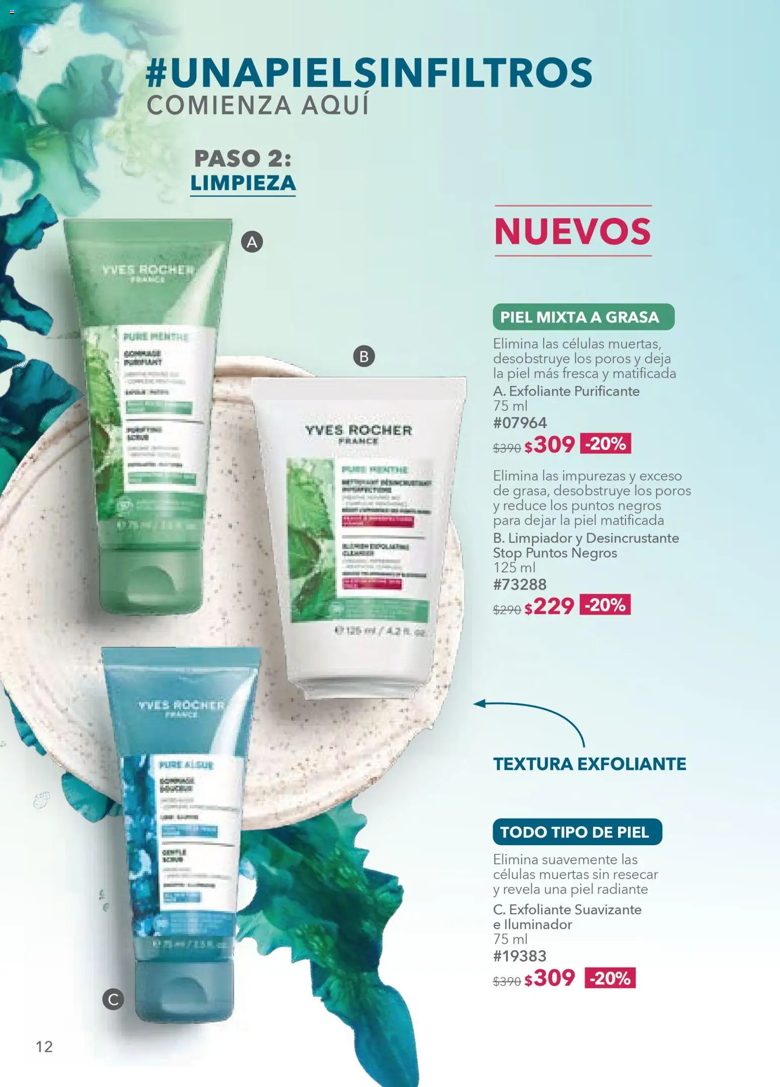 Vista previa las ofertas de la tienda Yves Rocher - Campaña 4 2026 desde el 03/03/2026 - Exfoliante, Iluminador, Limpiador, Suavizante, Radiante