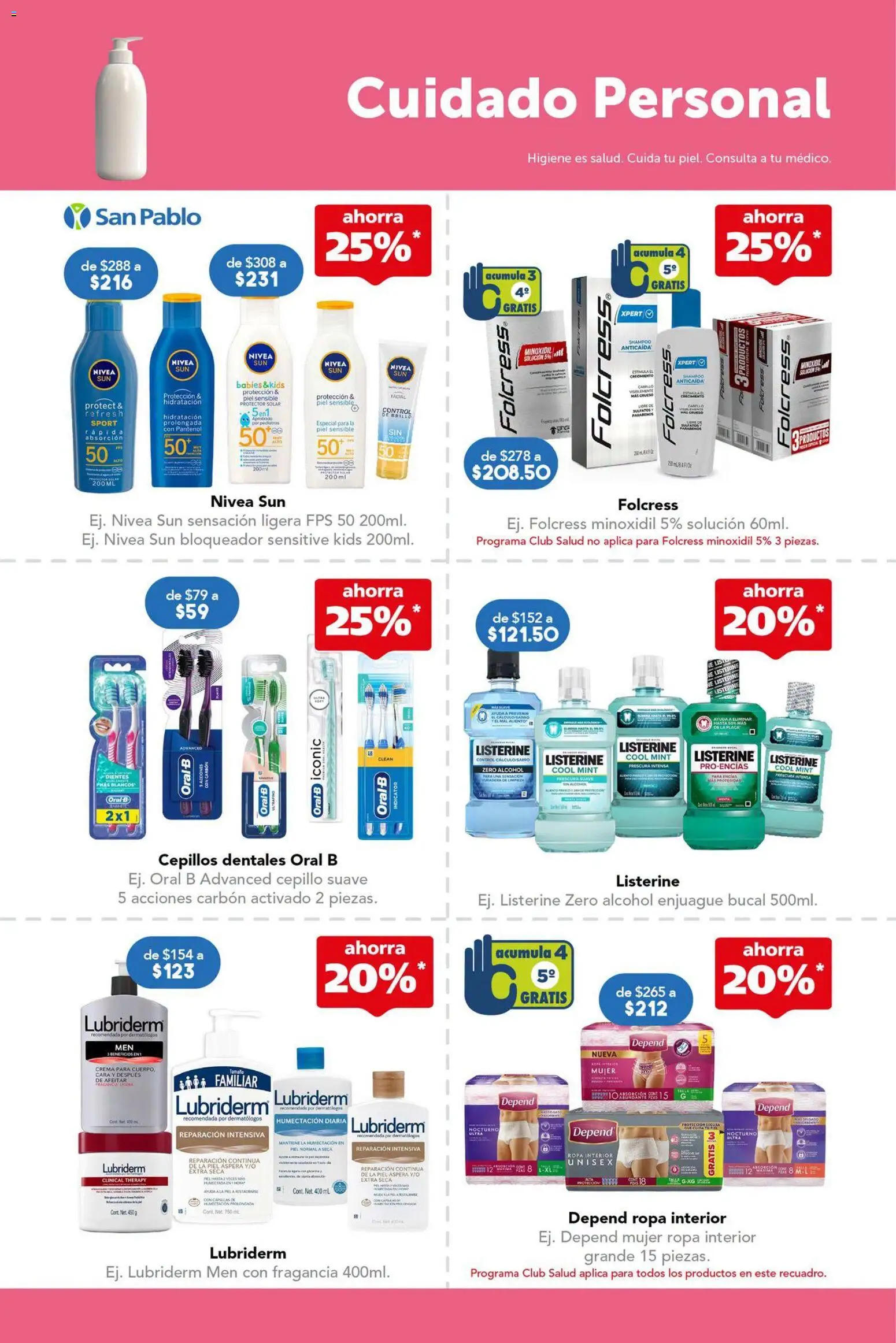 Vista previa las ofertas de la tienda Farmacia San Pablo - Farmacia San Pablo catálogo desde el 23/08/2026 - Shampoo, Ropa, Alcohol, Protector solar, Crema, Bloqueador, Ropa interior, Brillo