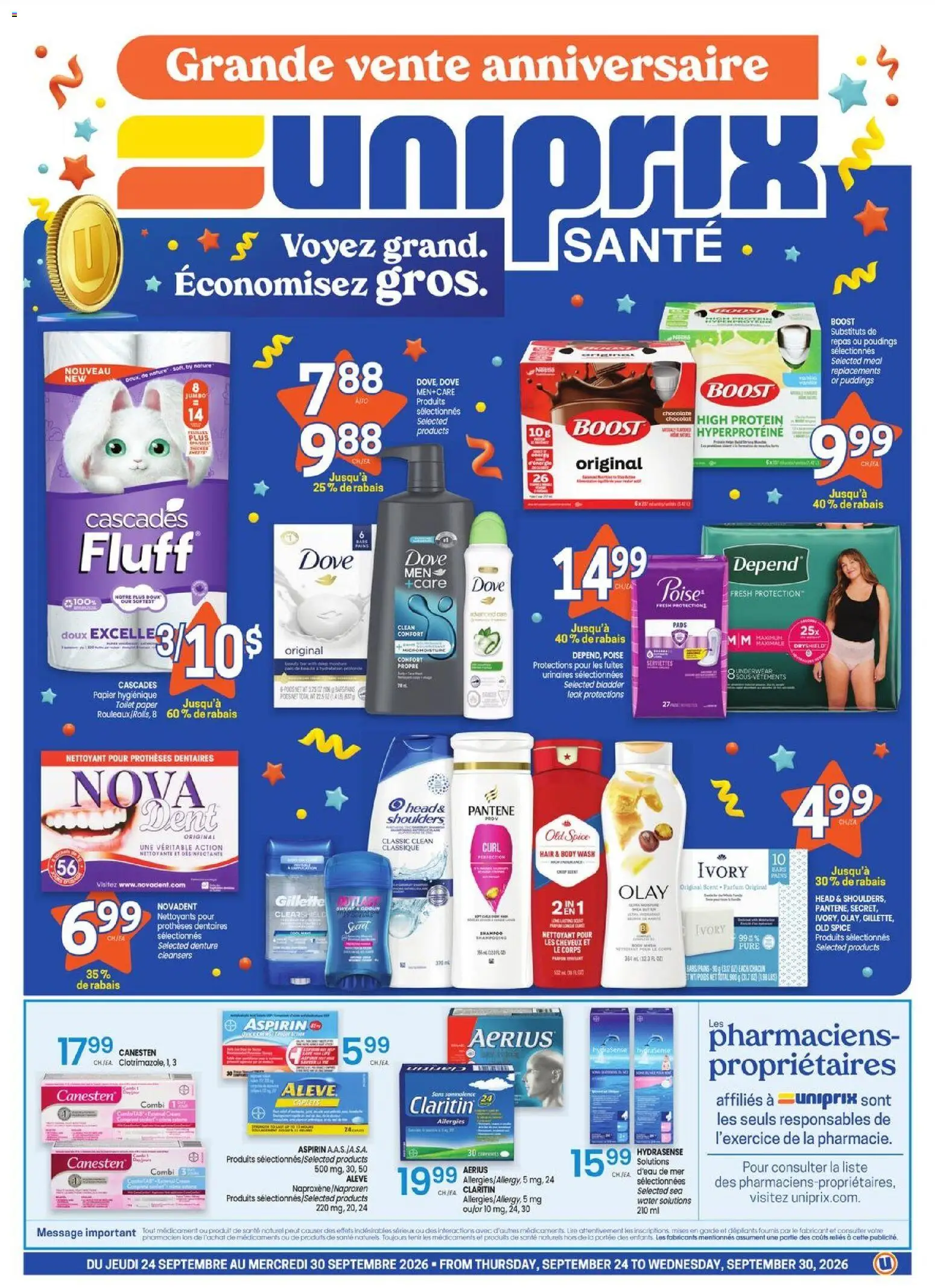 Preview of leaflet Uniprix - Uniprix Sante from shop Uniprix is valid from Sep 24, 2026