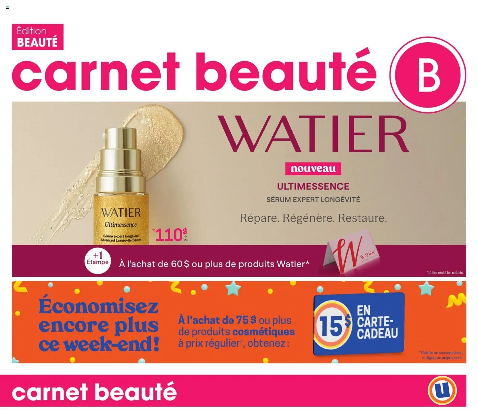 Preview of leaflet Uniprix - Carnet beauté from shop Uniprix is valid from Sep 17, 2026