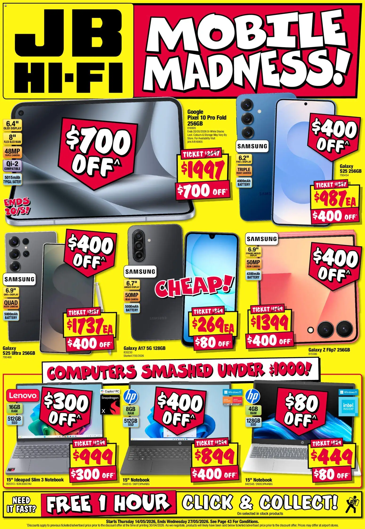 Preview of catalogue JB Hi-Fi Mobile Madness from shop JB Hi-Fi valid 14/05/2026
