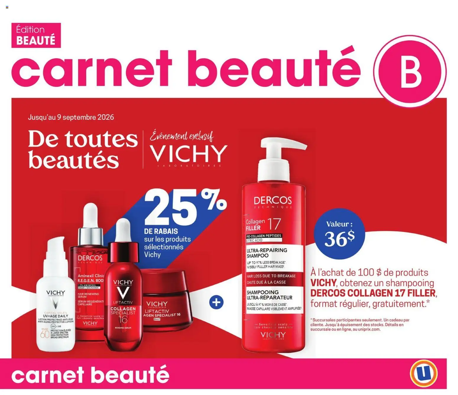 Preview of leaflet Uniprix - Carnet Beauté from shop Uniprix is valid from Aug 27, 2026