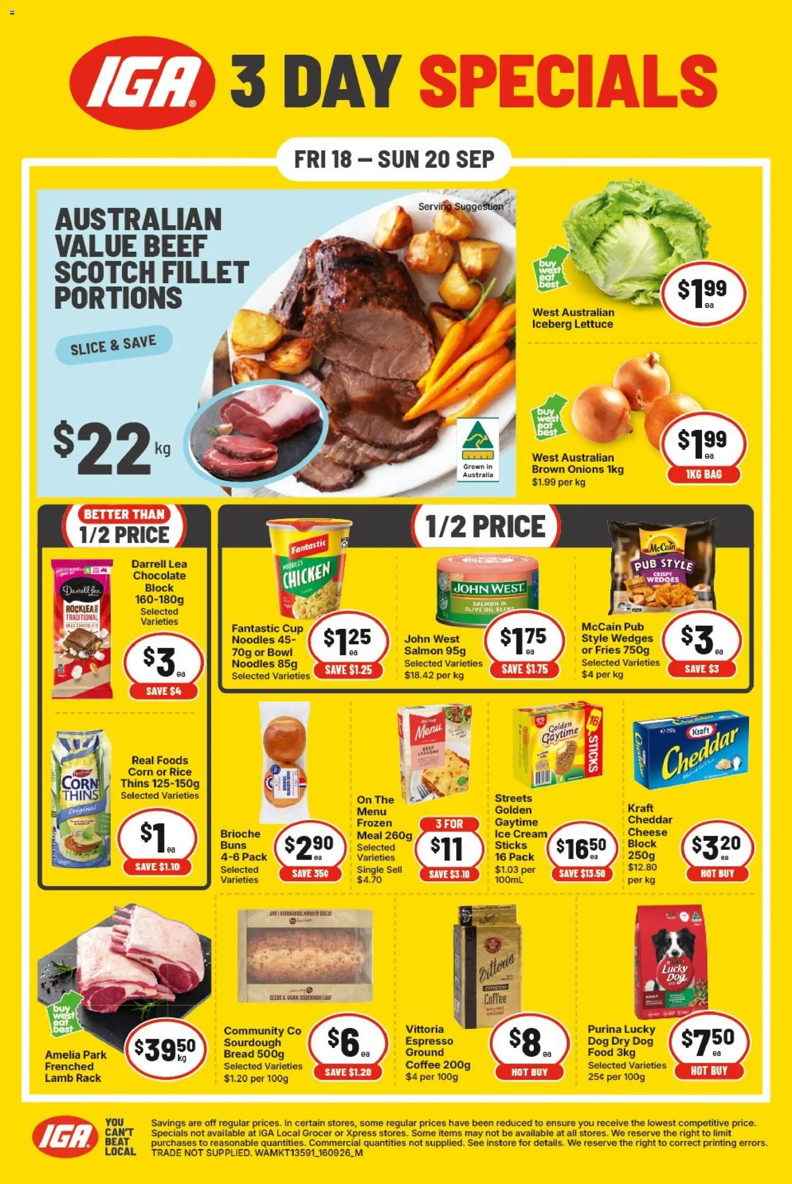 Preview of catalogue IGA catalogue Northbridge from shop IGA valid 18/09/2026 - Fries, Brioche, Bread, Chocolate, Chicken, Rice, Cream, Ice cream