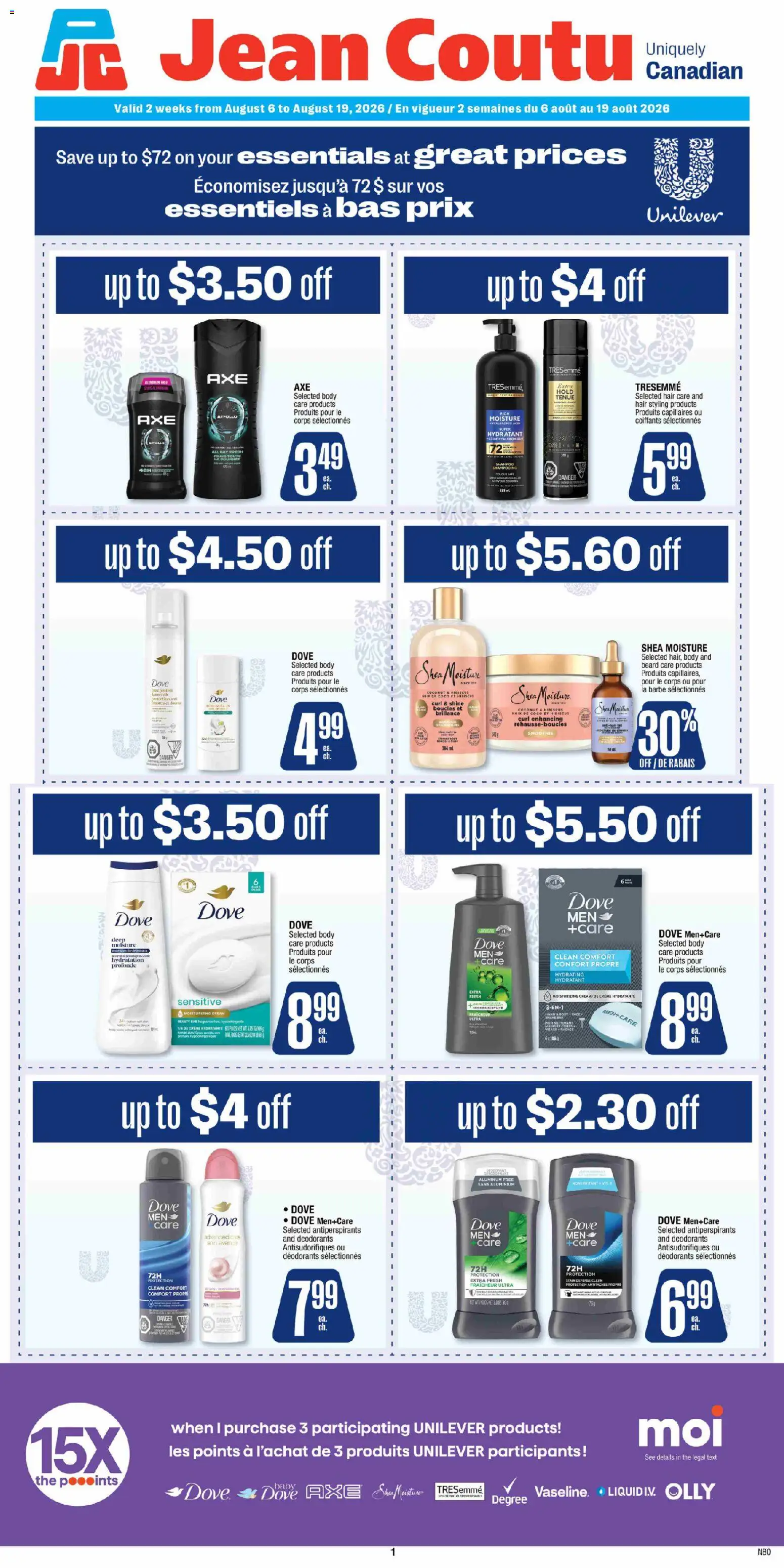 Preview of leaflet Jean Coutu Unilever Flyer from shop Jean Coutu is valid from Aug 06, 2026