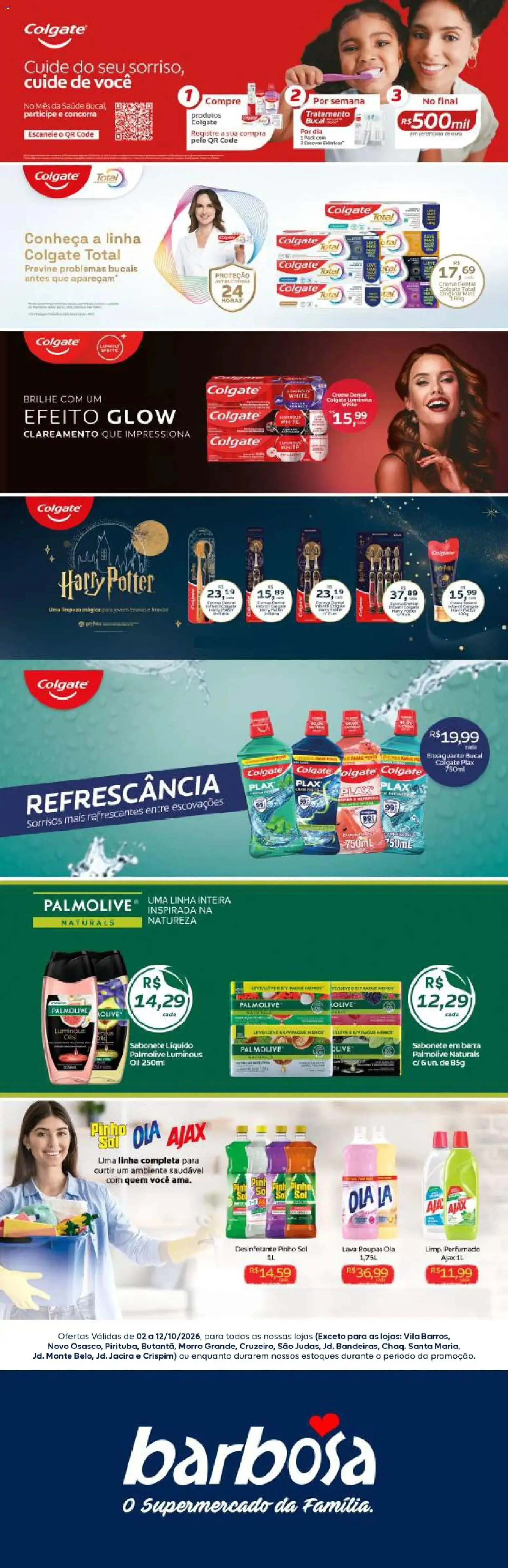 Pré-Visualização do folheto "Barbosa Supermercados ofertas Colgate" da loja Barbosa Supermercados válido a partir de 02/10/2026