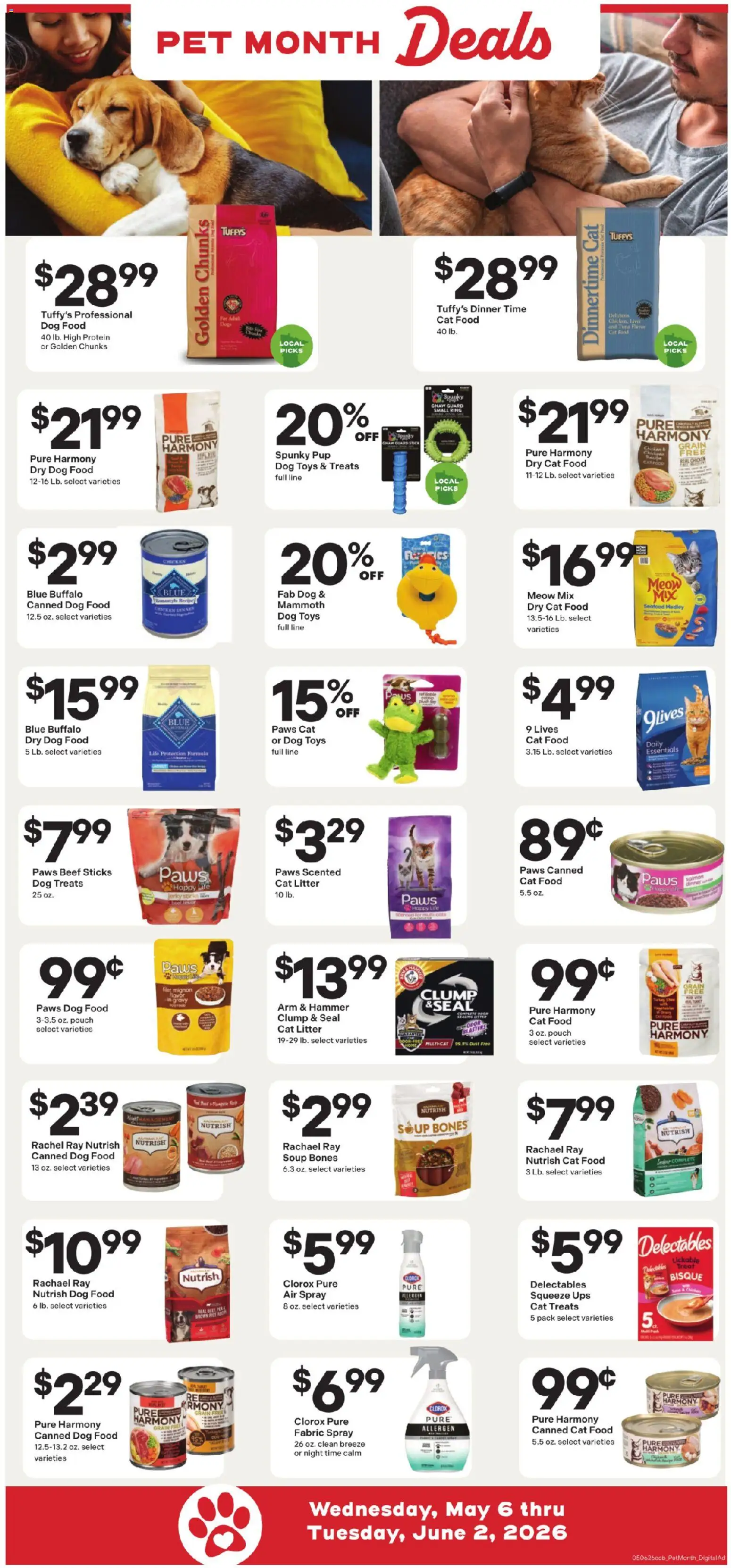 Ad Preview of Coborn's Coborn's Petmonth from 05/06/2026 - UPS, Seafood, Protein, Rice, Beef, Cat Litter, Dog Treats, Chicken