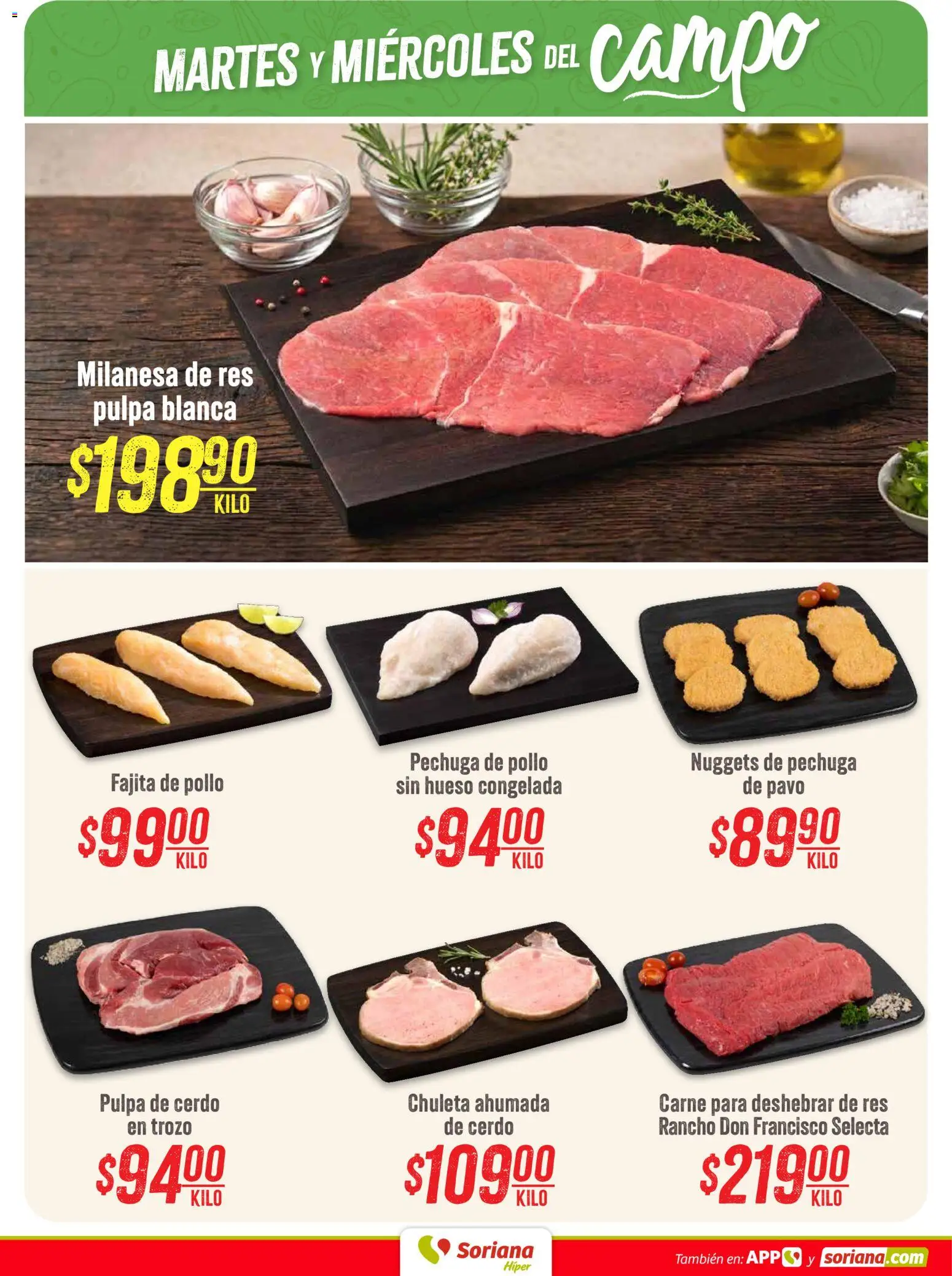 Vista previa las ofertas de la tienda Soriana - Soriana Martes y Miércoles del Campo Híper: Ver, Tab, Chis, Camp, Yuc y Q. Roo desde el 04/08/2026 