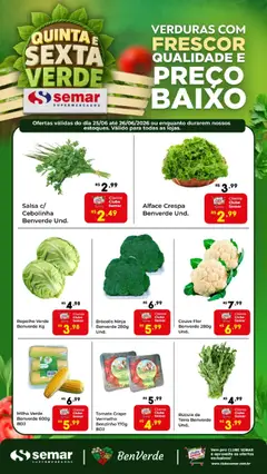 Pré-Visualização do folheto "Semar Supermercado ofertas Quinta e Sexta Verde" da loja Semar Supermercado válido a partir de 25/06/2026
