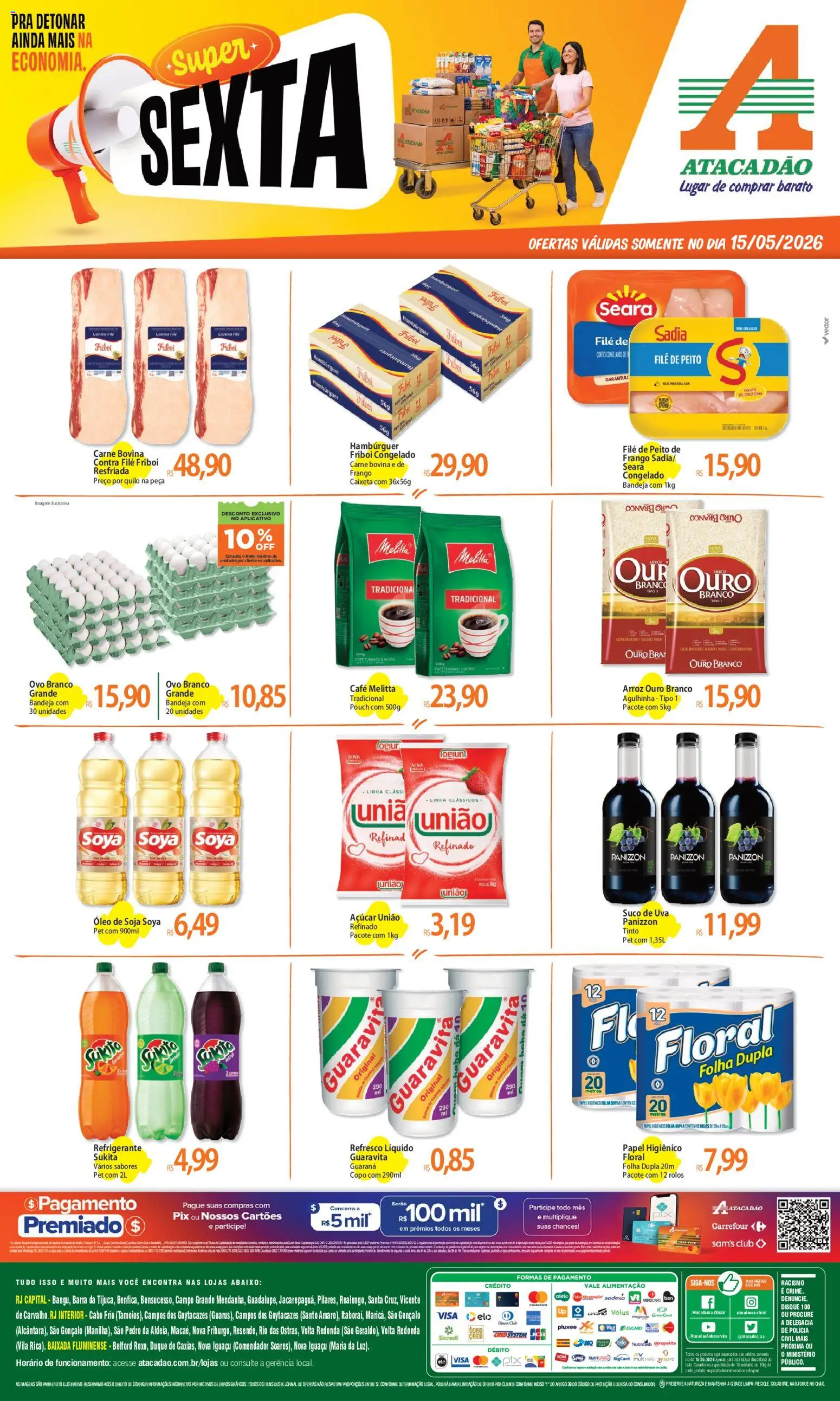 Pré-Visualização do folheto "Atacadão ofertas - RJ" da loja Atacadão válido a partir de 15/05/2026
