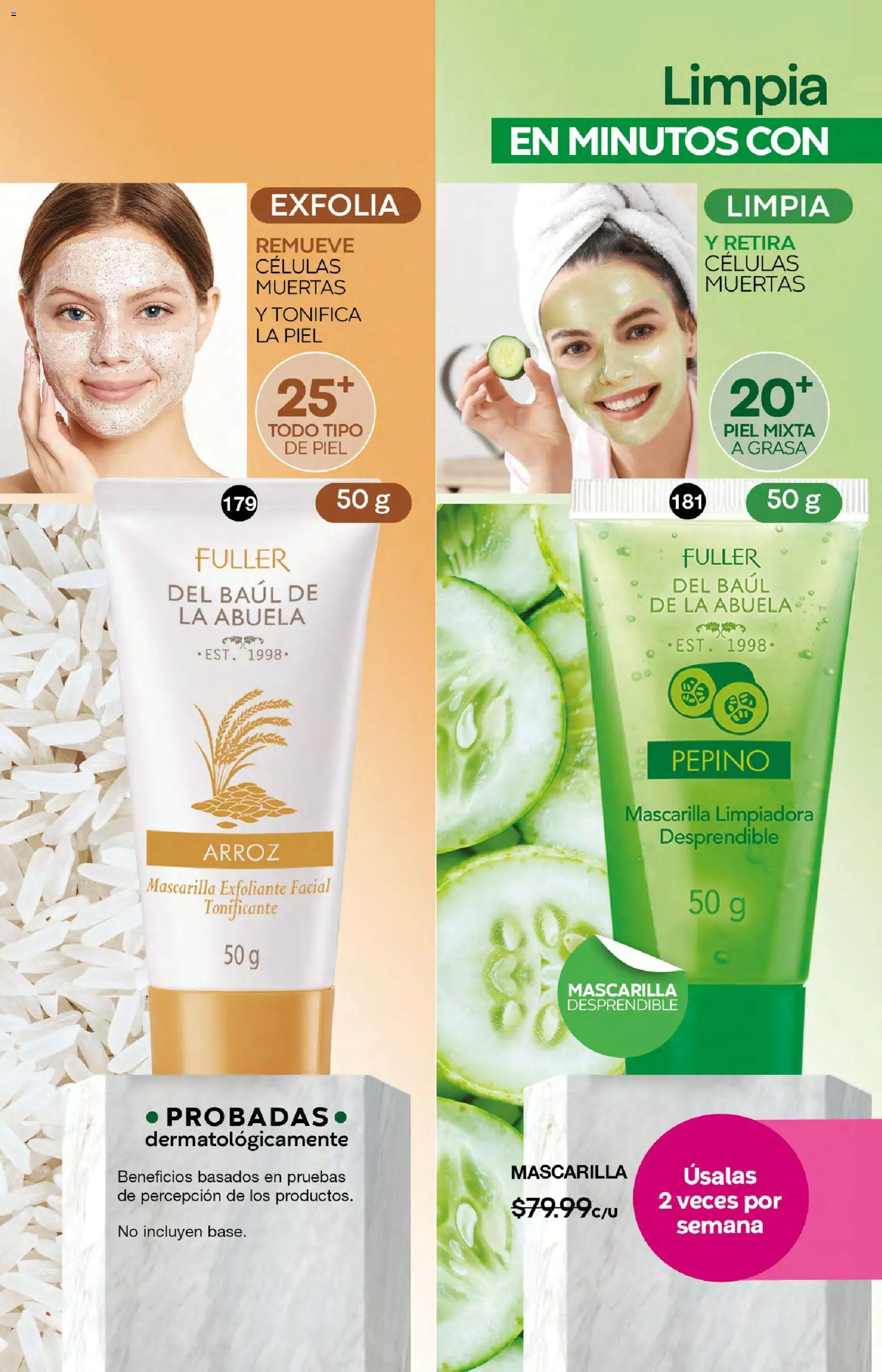 Vista previa las ofertas de la tienda Fuller - Campaña 23 2026 desde el 18/02/2026 - Arroz, Pepino, Mascarilla, Exfoliante, Exfoliante facial