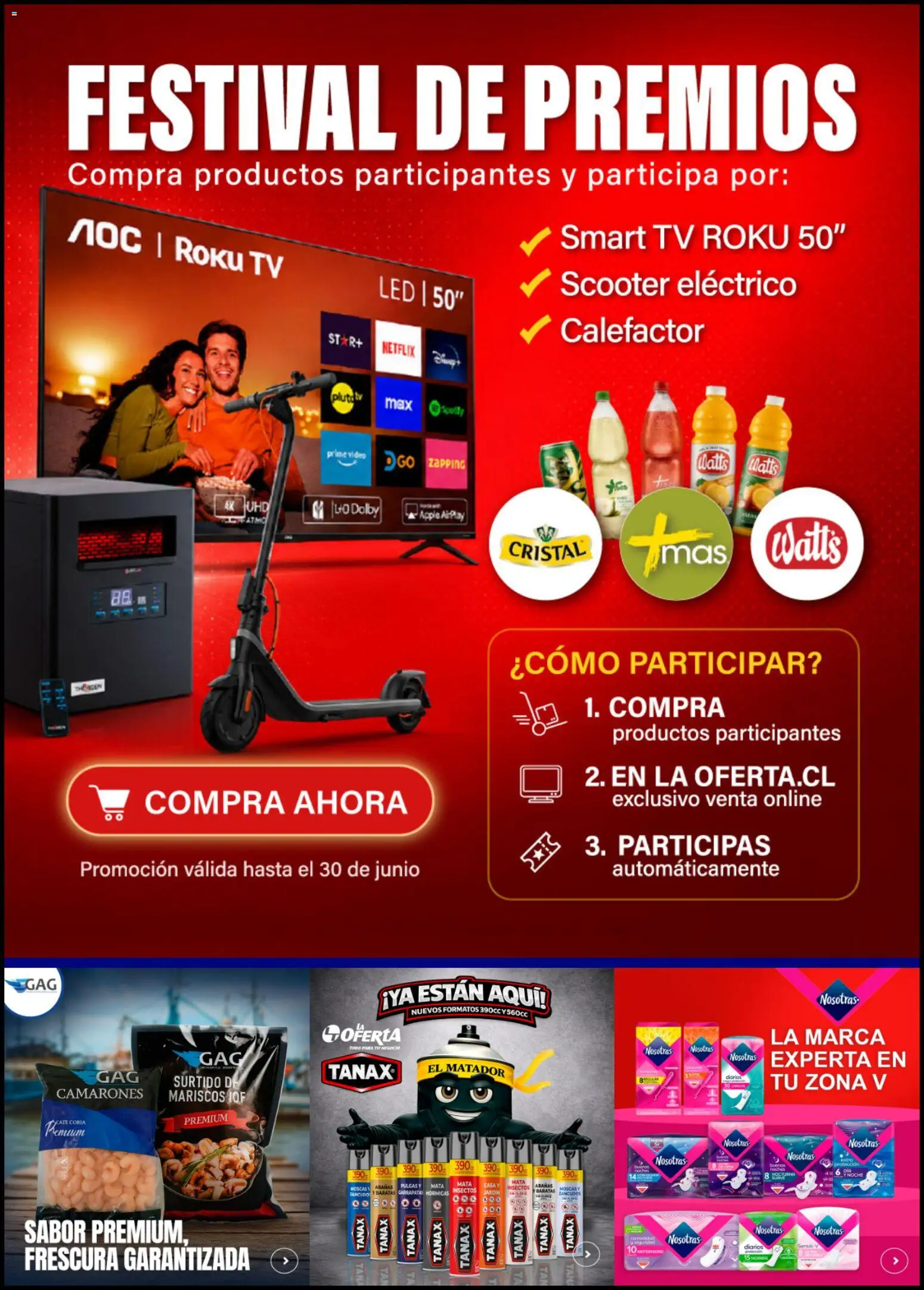 Folleto de la tienda La Oferta válido desde el 09.05.2026 - Video, Scooter eléctrico, Mariscos