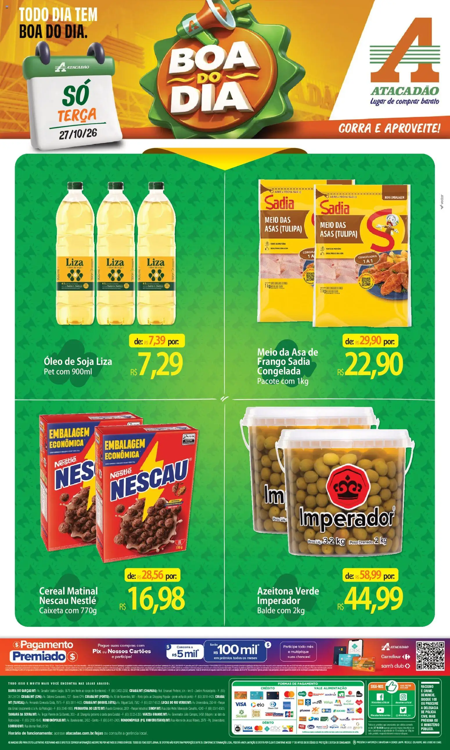 Pré-Visualização do folheto "Atacadão ofertas - MT" da loja Atacadão válido a partir de 27/10/2026