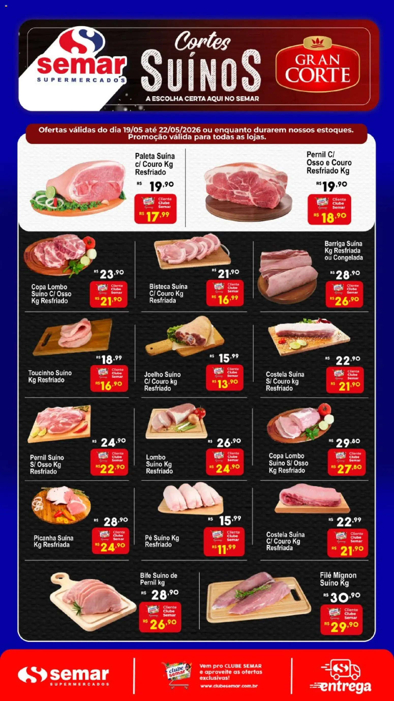 Pré-Visualização do folheto "Semar Supermercado ofertas Suínos " da loja Semar Supermercado válido a partir de 19/05/2026