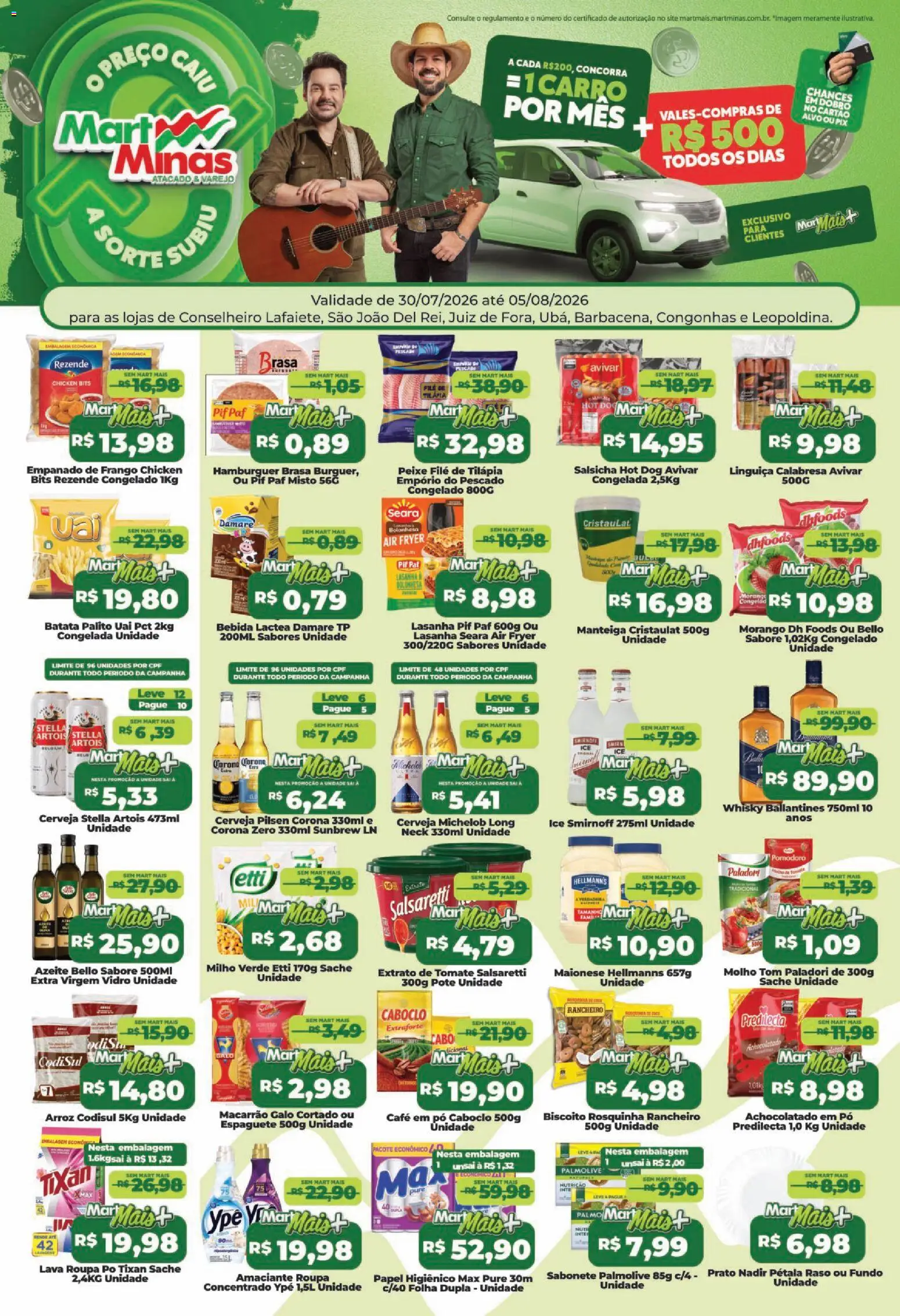 Pré-Visualização do folheto "Mart Minas ofertas" da loja Mart Minas válido a partir de 30/07/2026