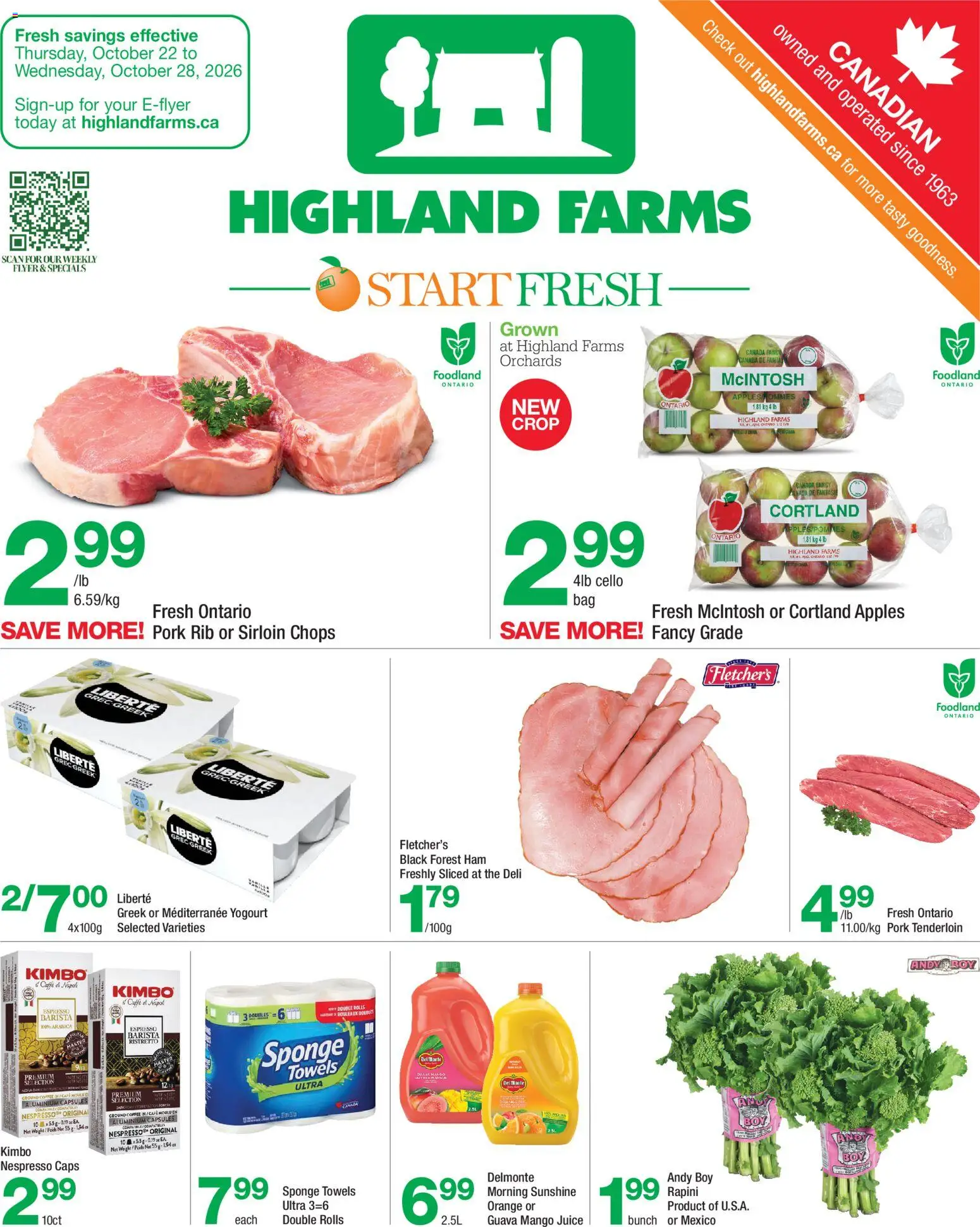 Preview of leaflet Highland Farms weekly flyer / circulaire from shop Highland Farms is valid from Oct 22, 2026
