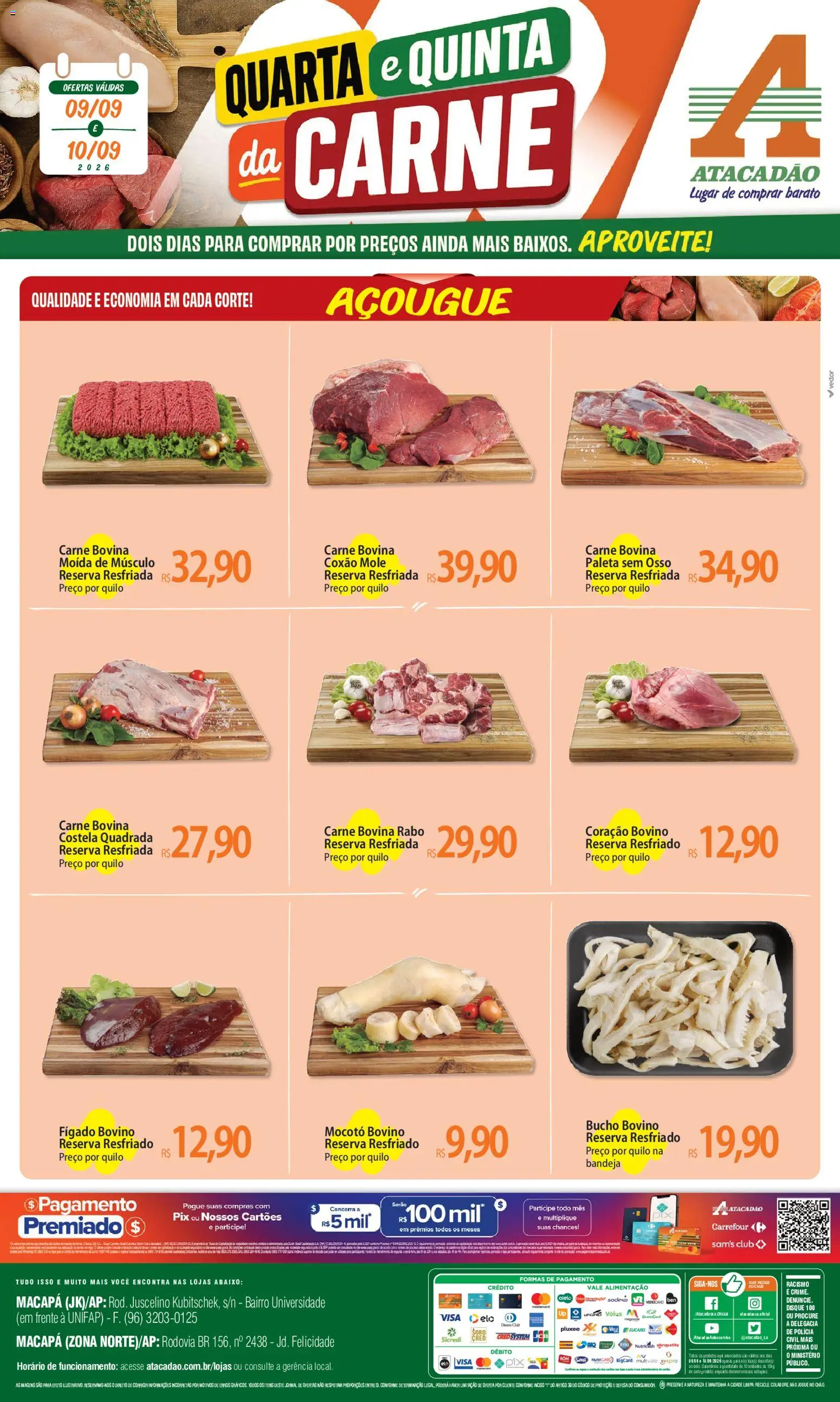 Pré-Visualização do folheto "Atacadão ofertas - AP" da loja Atacadão válido a partir de 09/09/2026 - Carne, Fígado, Bandeja, Carne bovina, Coxão mole