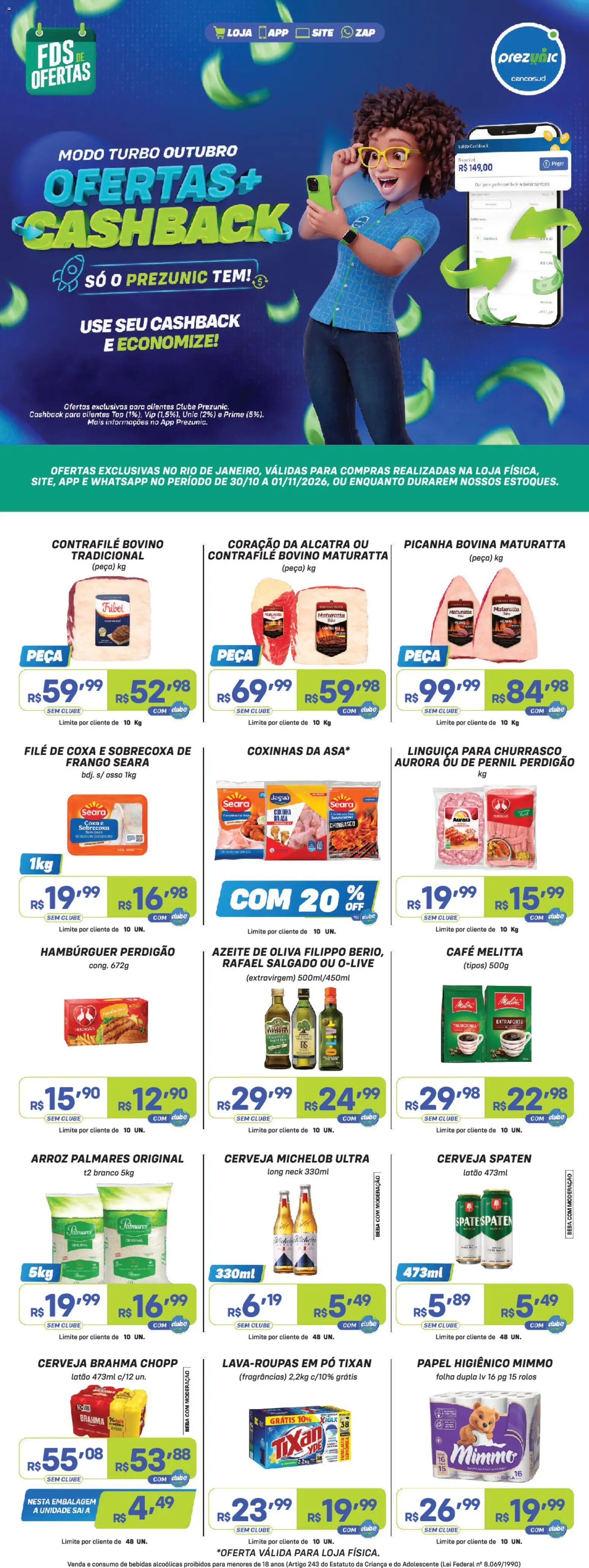 Pré-Visualização do folheto "Prezunic ofertas" da loja Prezunic válido a partir de 30/10/2026