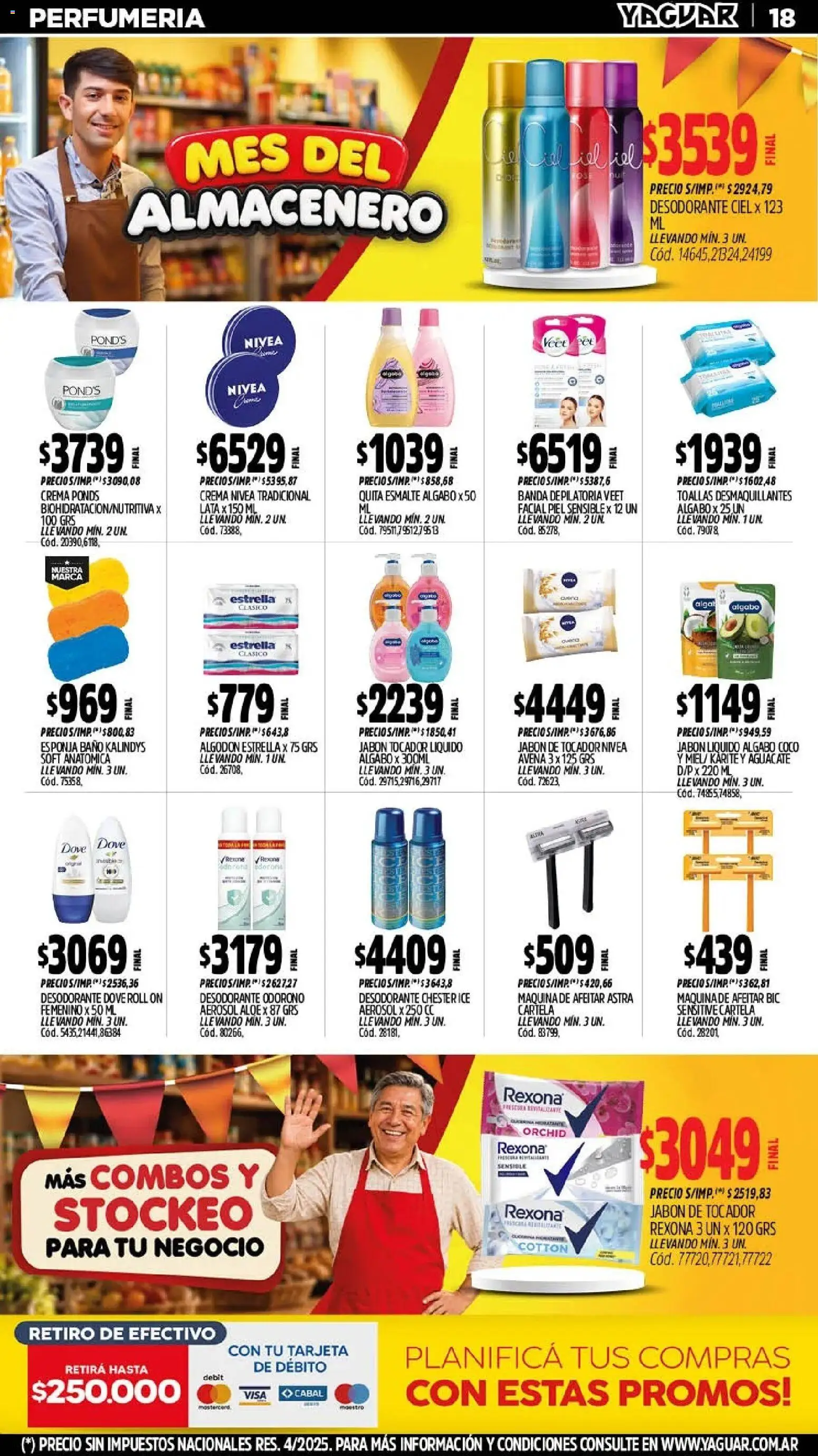 Vista previa del folleto de la tienda Yaguar válido desde el 28/09/2026 - Coco, Baño, Avena, Algodón, Desodorante, Toallas, Maquina de afeitar, Jabón líquido