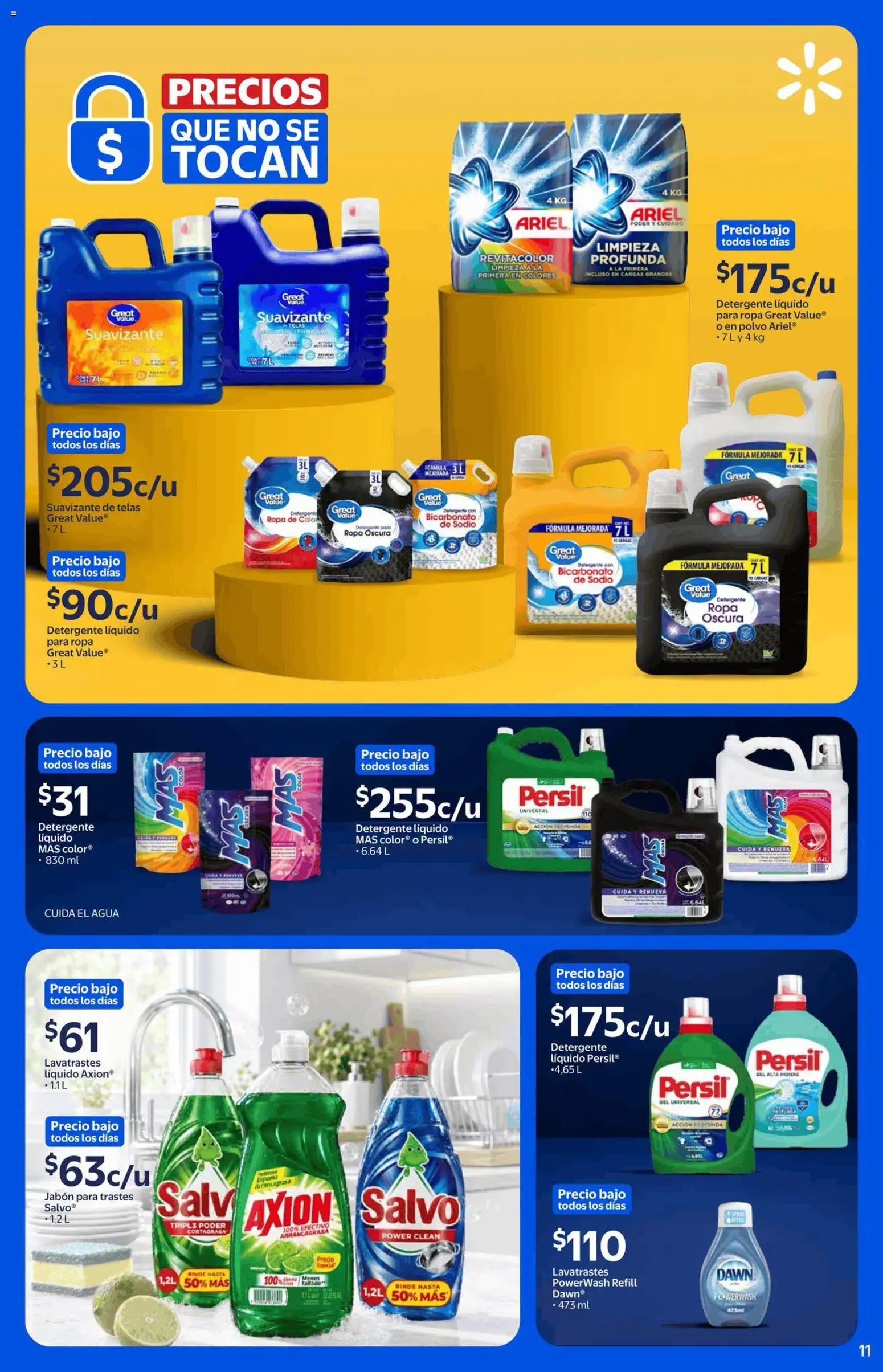 Vista previa las ofertas de la tienda Walmart - Walmart folleto Precios que no se tocan desde el 21/09/2026 - Agua, Ropa, Jabón, Detergente, Detergente líquido, Suavizante, Suavizante de telas, Detergente líquido para ropa
