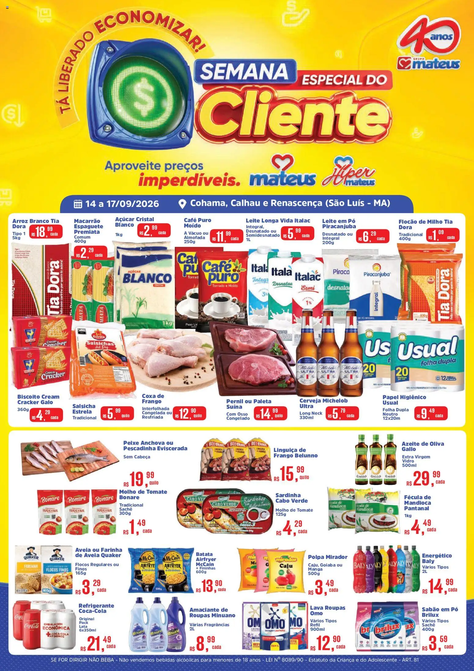 Pré-Visualização do folheto "Mateus ofertas Especial do Cliente" da loja Mateus válido a partir de 14/09/2026