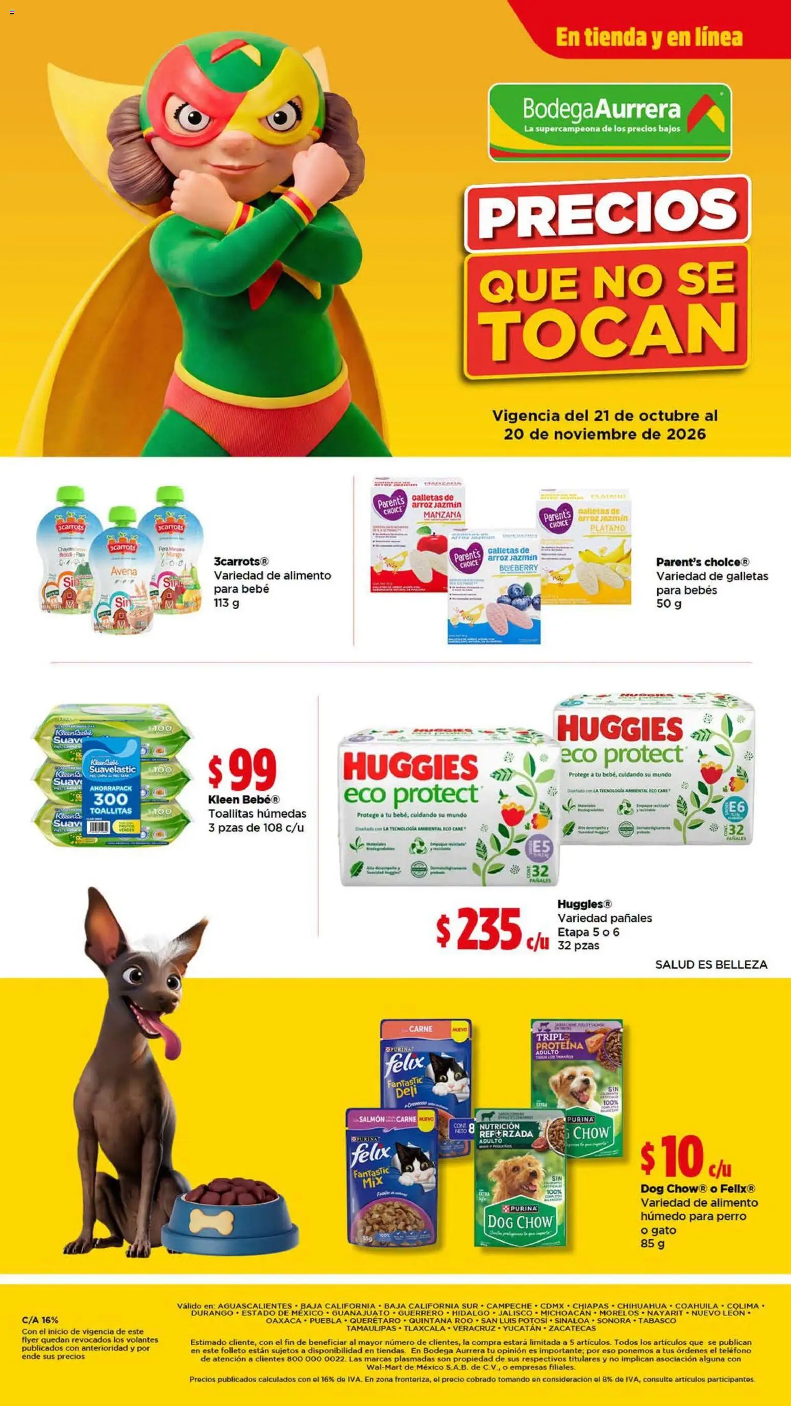 Vista previa las ofertas de la tienda Bodega Aurrerá - Bodega Aurrerá folleto Precios que no se tocan - Llena tu carrito con esenciales desde el 21/10/2026 