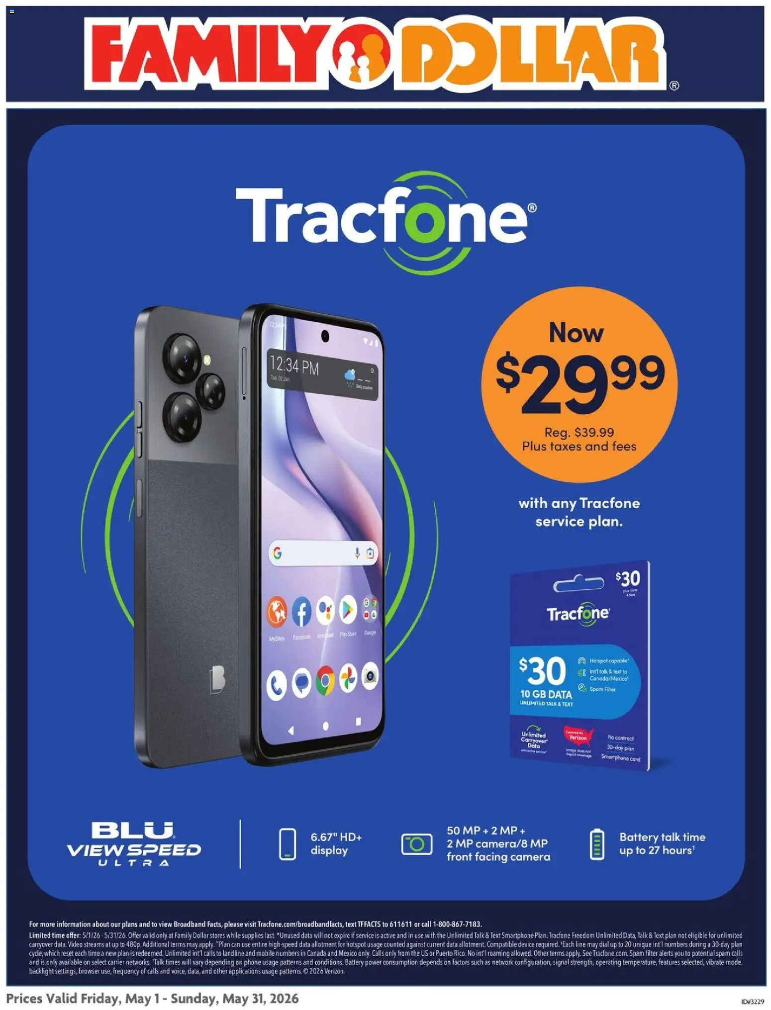 Ad Preview of Family Dollar Family Dollar AT&T/Tracfone from 05/01/2026
