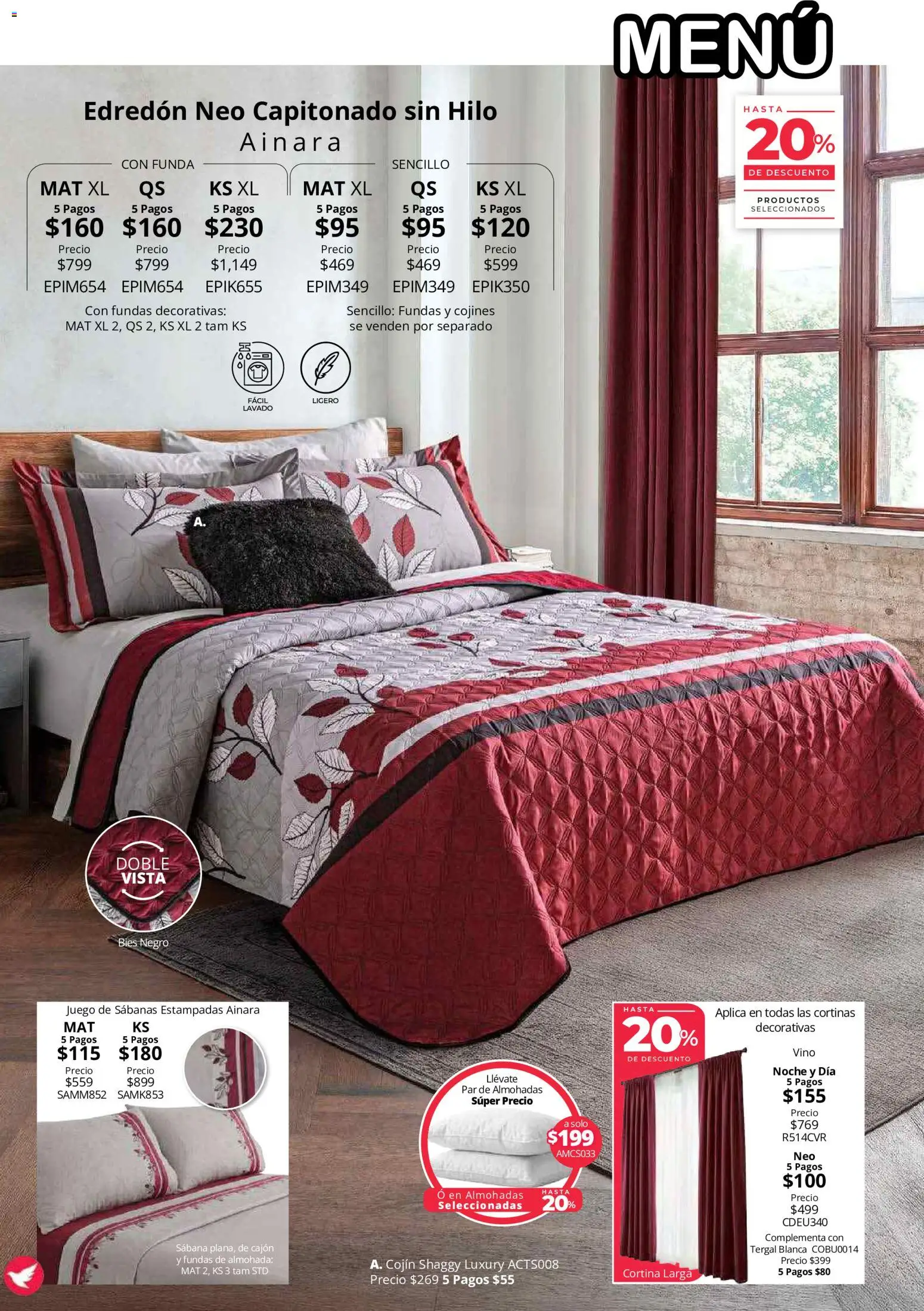 Vista previa las ofertas de la tienda Colchas Concord - Colchas Concord catálogo desde el 01/08/2026 - Juego, Almohada, Sabanas, Vino, Cortinas, Funda