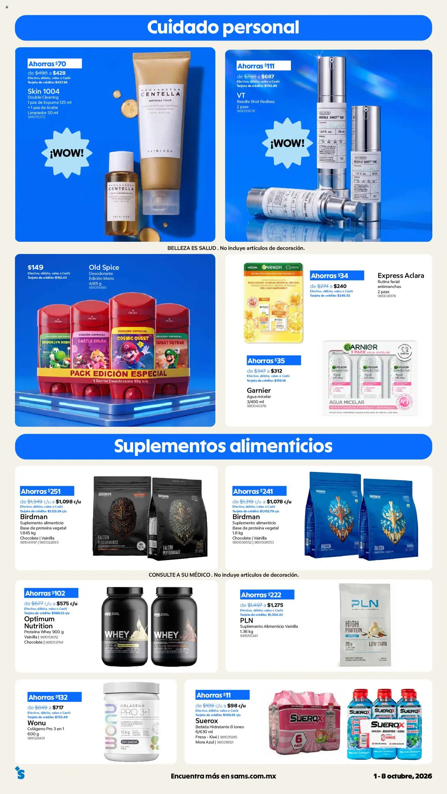 Vista previa las ofertas de la tienda Sam's Club - Sam's Club catálogo desde el 01/10/2026 - Fresa, Proteína, Azúcar, Kiwi, Desodorante, Agua micelar, Shot, Espuma