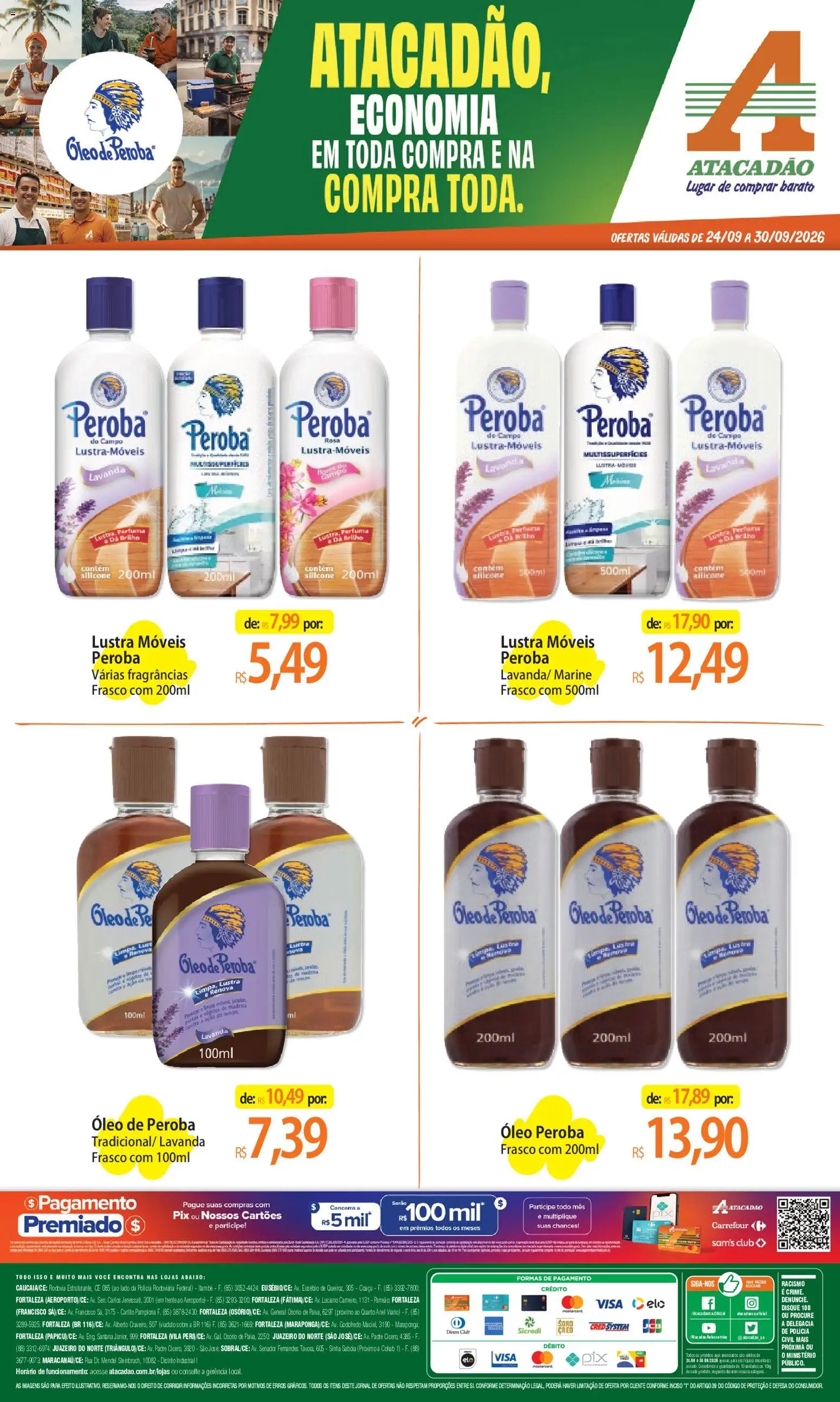 Pré-Visualização do folheto "Atacadão ofertas - CE" da loja Atacadão válido a partir de 24/09/2026 - Portas, Óleo, Anel, Carpa, Lustra móveis