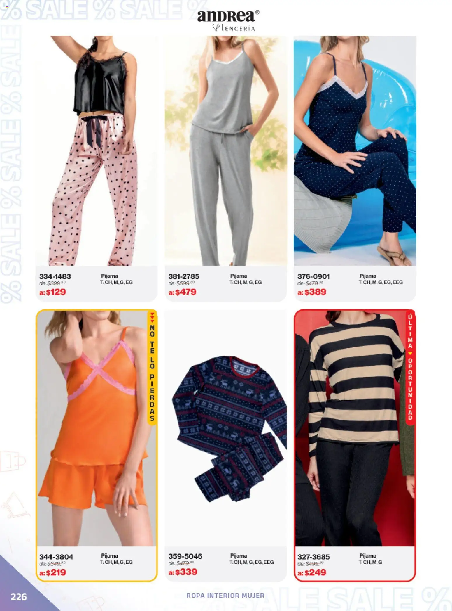 Vista previa las ofertas de la tienda Andrea - Catálogo Outlet desde el 21/12/2025 - Ropa, Pijama, Ropa interior