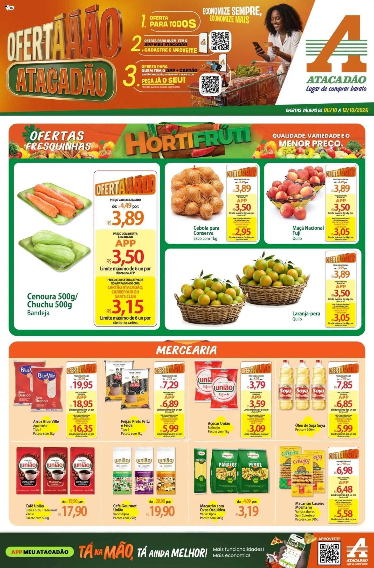 Pré-Visualização do folheto "Atacadão ofertas - RS" da loja Atacadão válido a partir de 06/10/2026