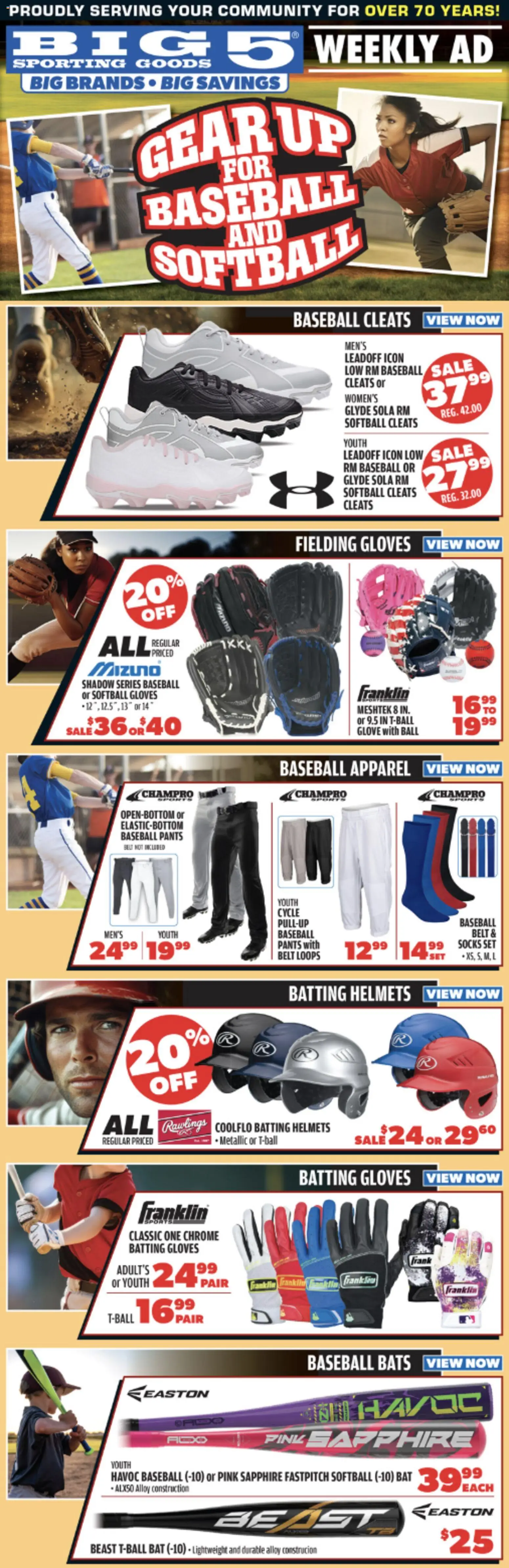 Ad Preview of Big 5 Sporting Goods Weekly Ad from 02/20/2026 - Socks, Pants, Belt, Gloves