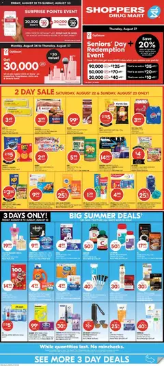 Un aperçu du dépliant Shoppers weekly flyer / circulaire du magasin Shoppers est valide à partir 22 août 2026