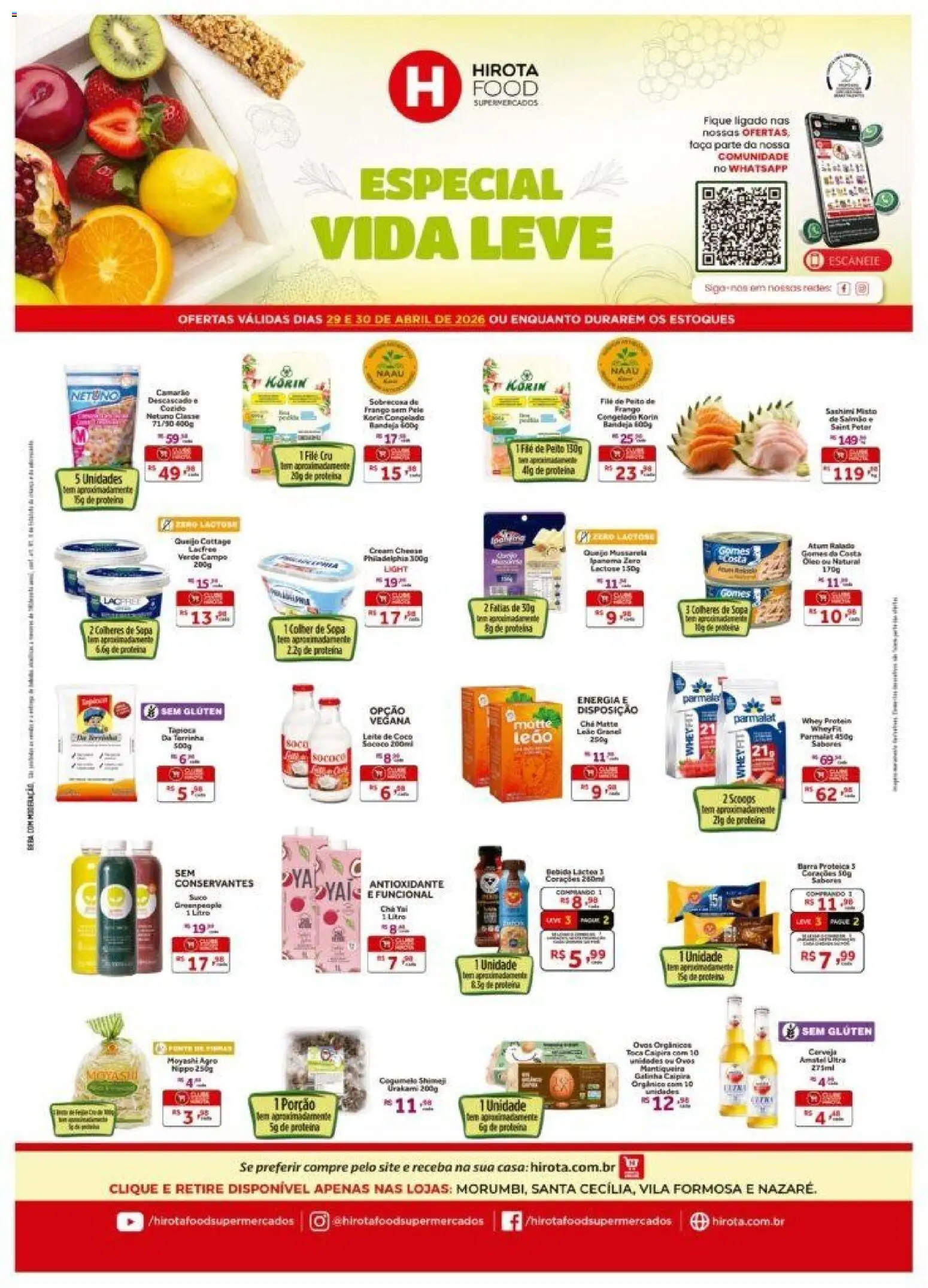 Pré-Visualização do folheto "Hirota Food ofertas Especial Vida Leve " da loja Hirota Food válido a partir de 29/04/2026