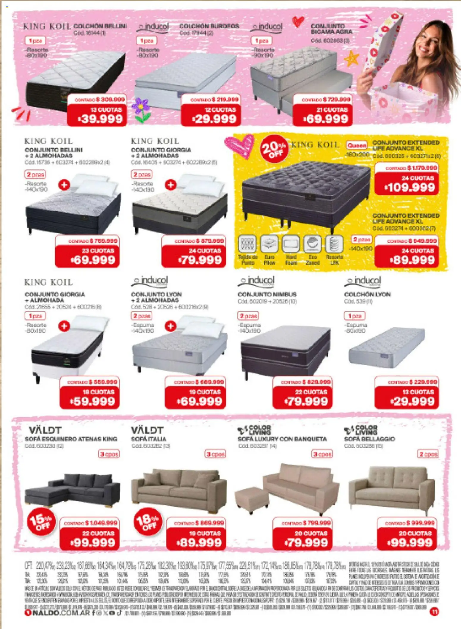 Vista previa del folleto de la tienda Naldo válido desde el 01/10/2026 - Colchón, Almohada, Conjunto, Banqueta, Espuma, Sofá