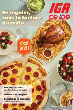 Un aperçu du dépliant IGA circulaire - Se régaler sans la facture du resto du magasin IGA est valide à partir 27 août 2026
