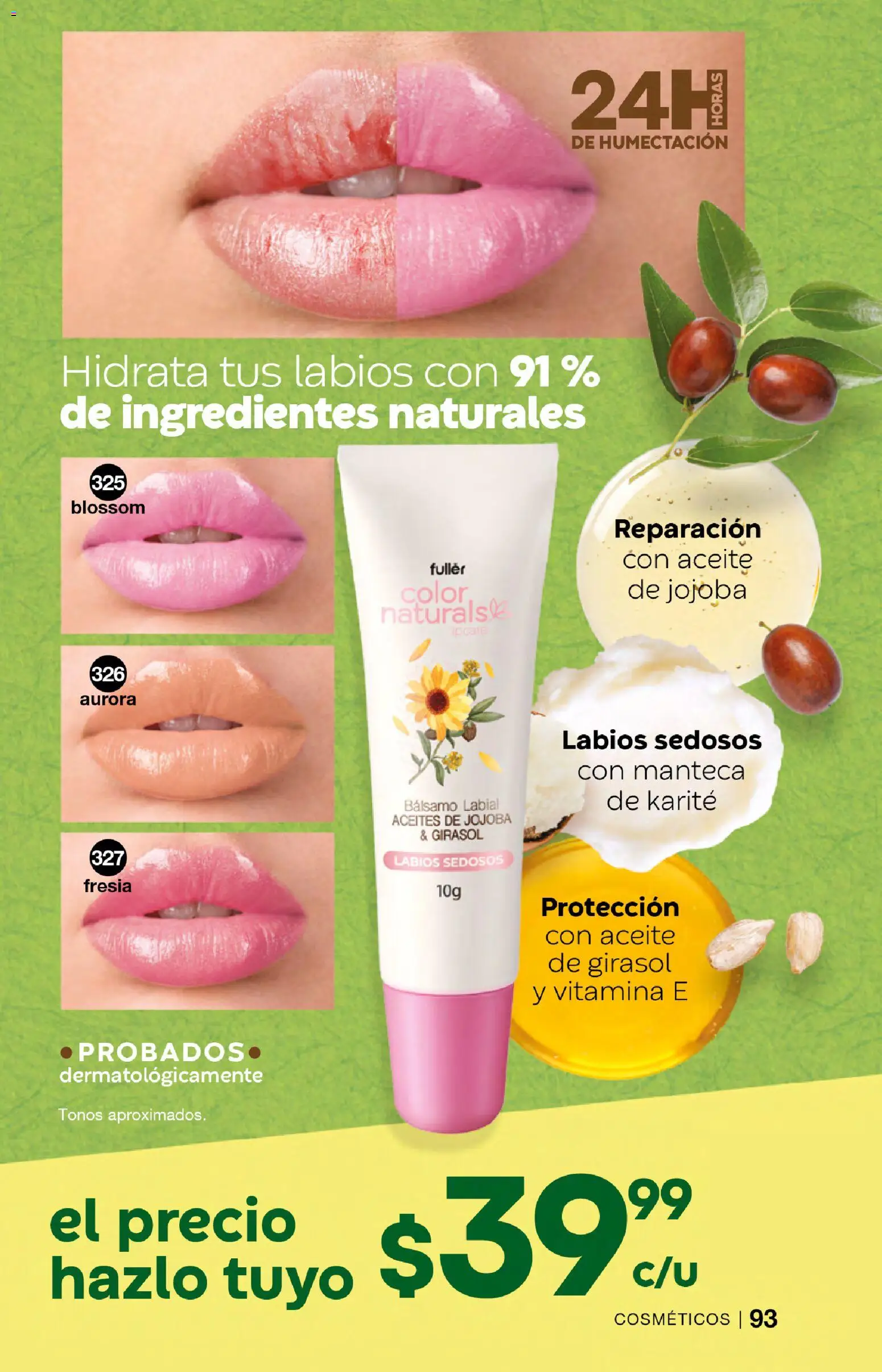 Vista previa las ofertas de la tienda Fuller - Campaña 23 2026 desde el 18/02/2026 - Aceite, Ingredientes, Aceite de girasol, Bálsamo, Bálsamo labial