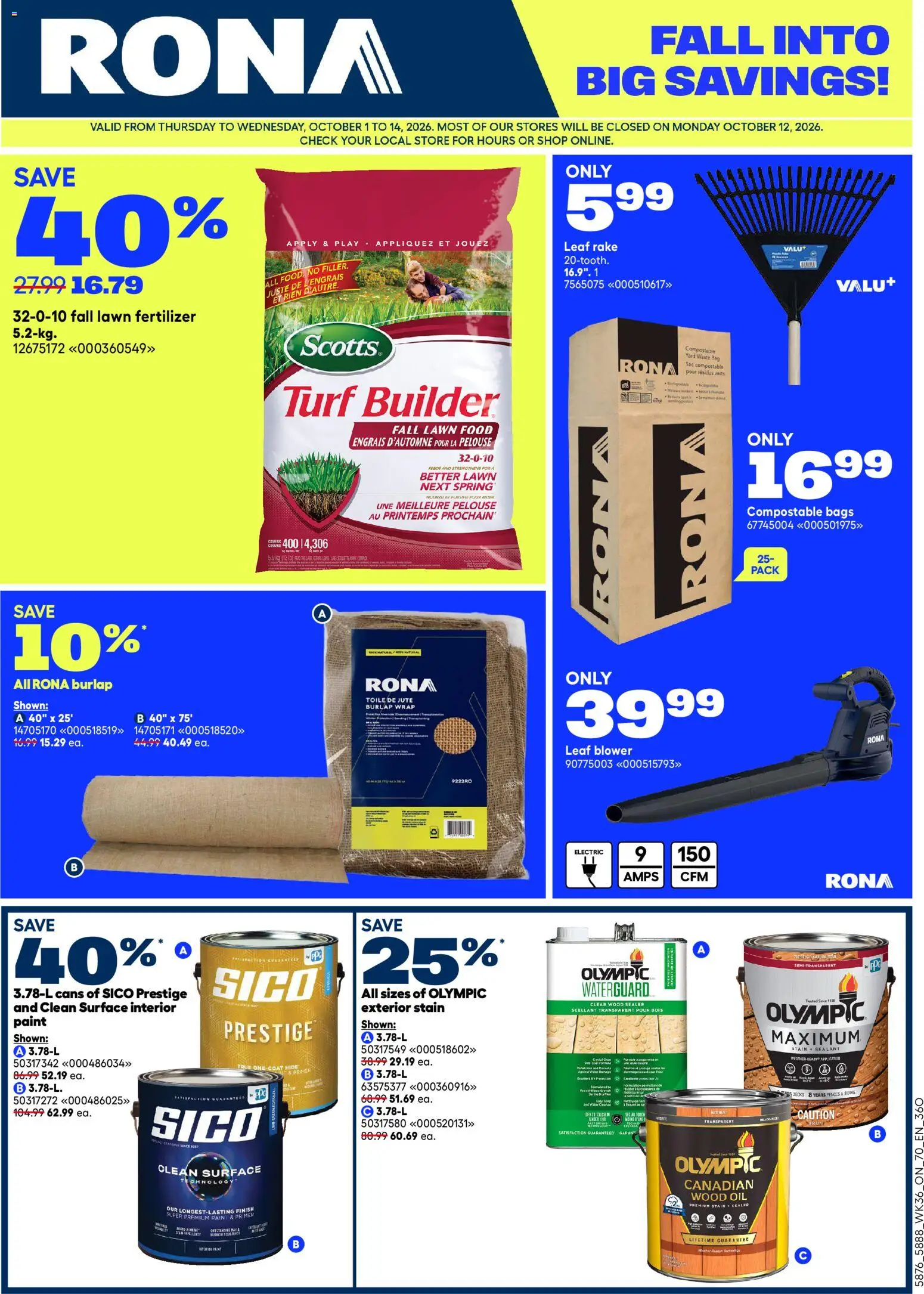Preview of leaflet Rona weekly flyer from shop Rona is valid from Oct 01, 2026