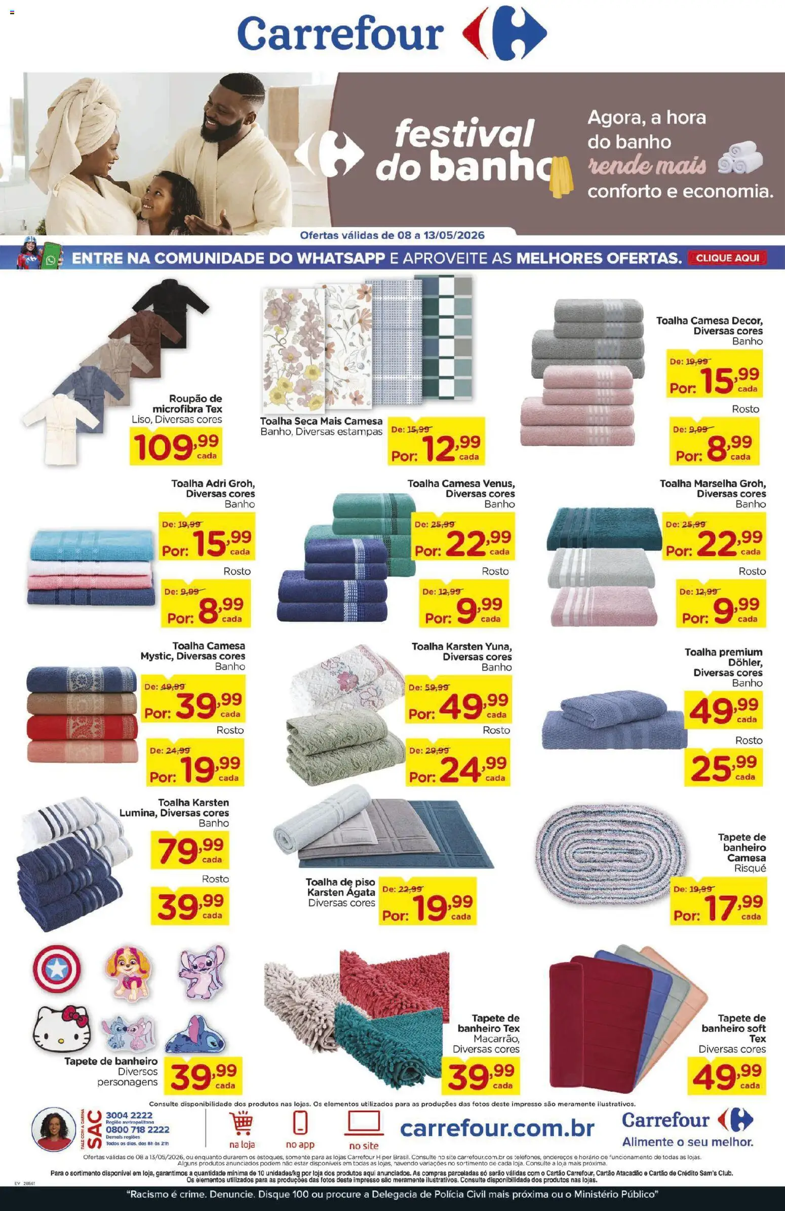 Pré-Visualização do folheto "Carrefour ofertas Festival do Banho" da loja Carrefour válido a partir de 08/05/2026